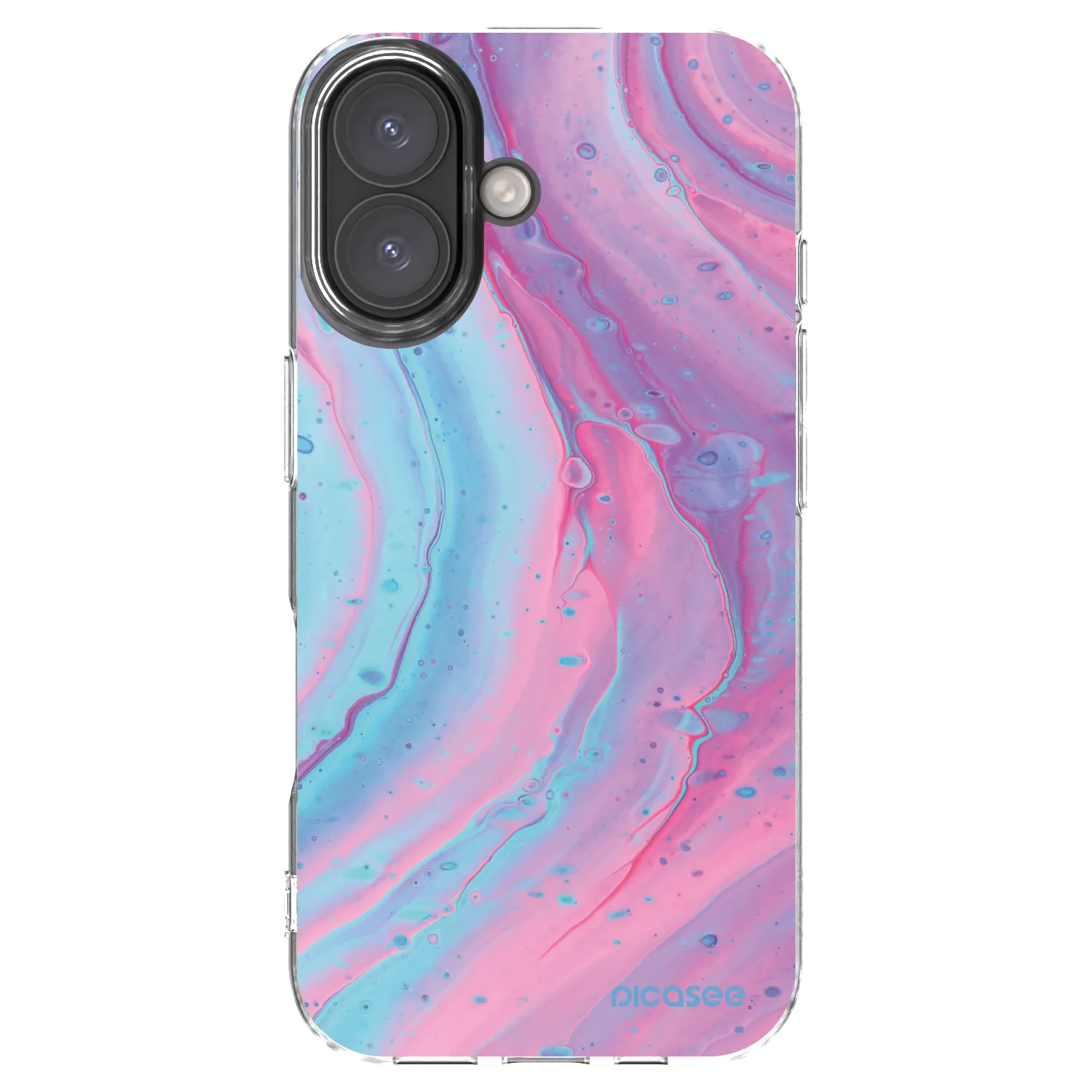 Picasee silikonový průhledný obal pro Apple iPhone 16 - Pink liquid
