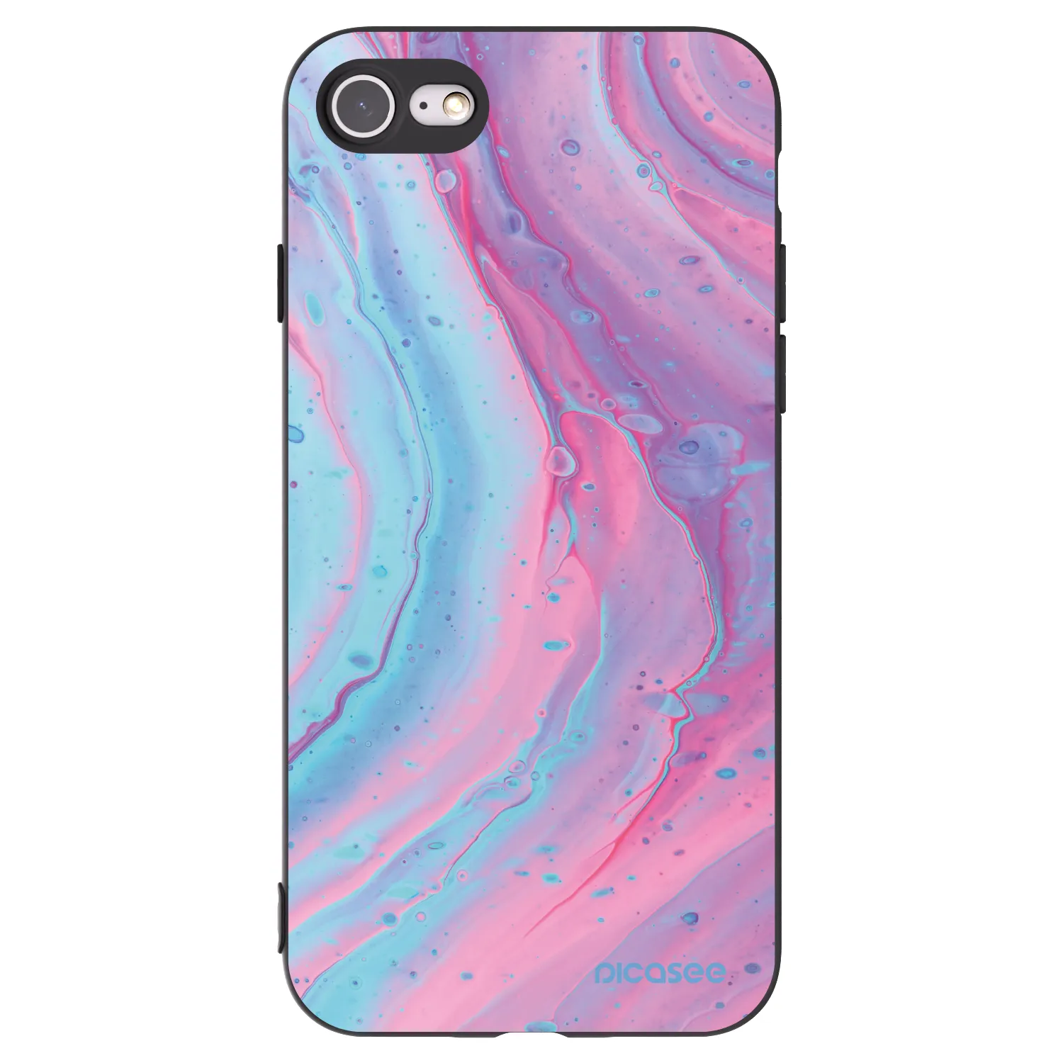 Picasee silikonový černý obal pro Apple iPhone 8 - Pink liquid