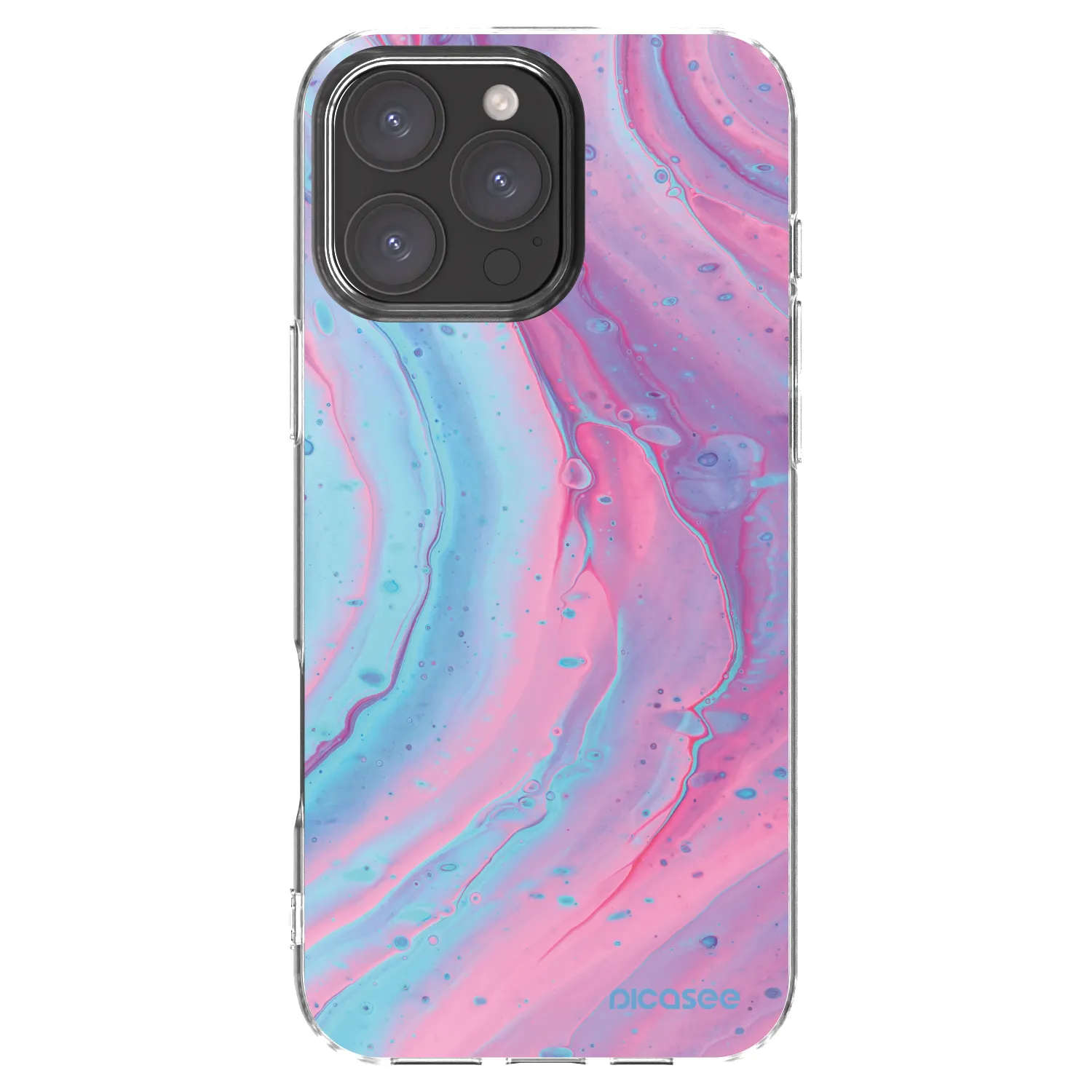 Picasee silikonový průhledný obal pro Apple iPhone 16 Pro Max - Pink liquid