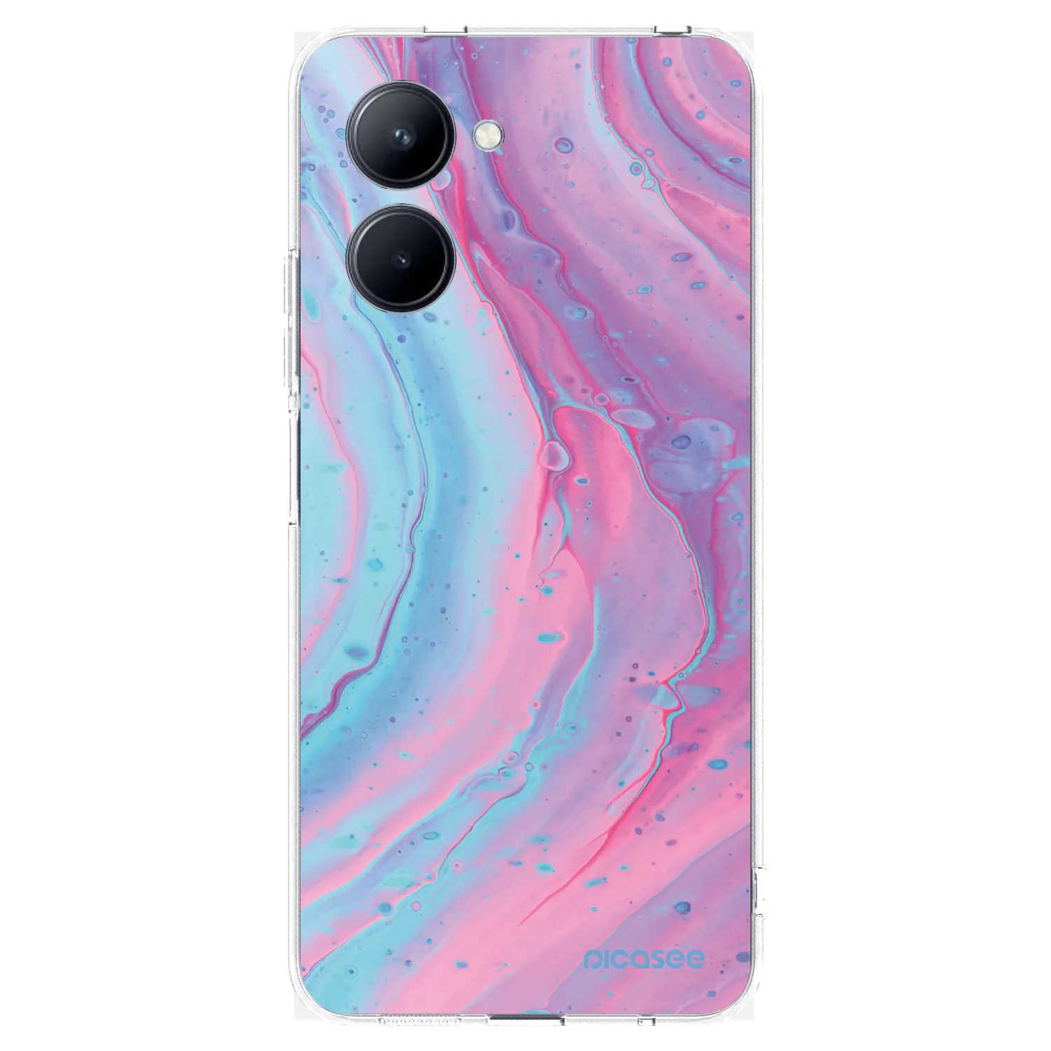 Picasee silikonový průhledný obal pro Realme C33 (2023) - Pink liquid