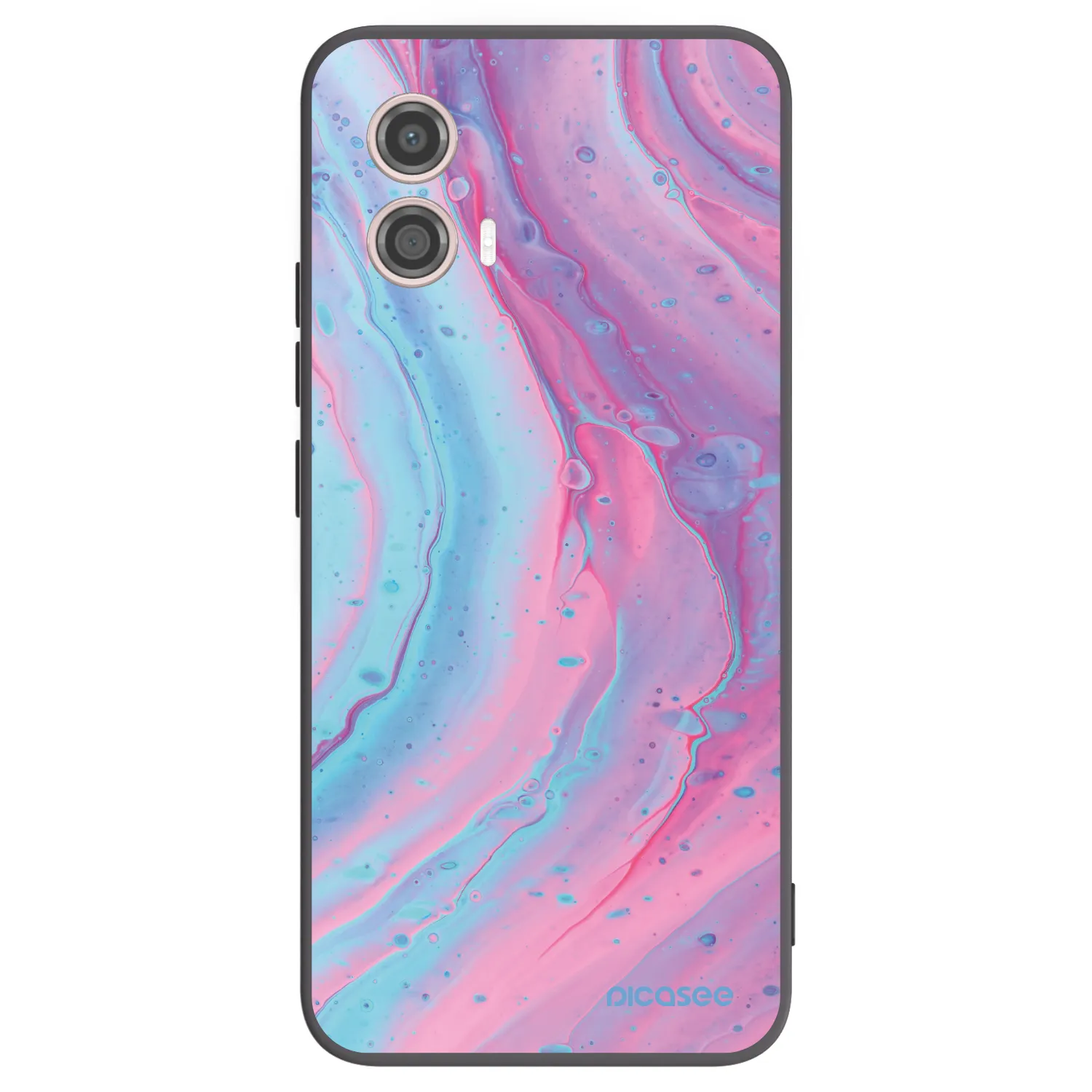 Picasee silikonový černý obal pro Motorola Moto G53 5G - Pink liquid