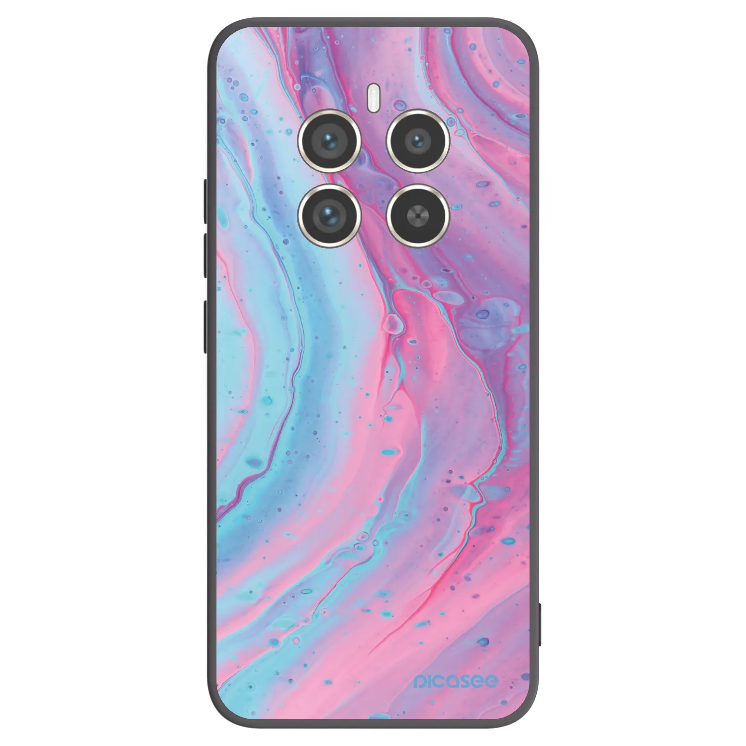 Picasee silikonový černý obal pro Realme 12 Pro 5G - Pink liquid