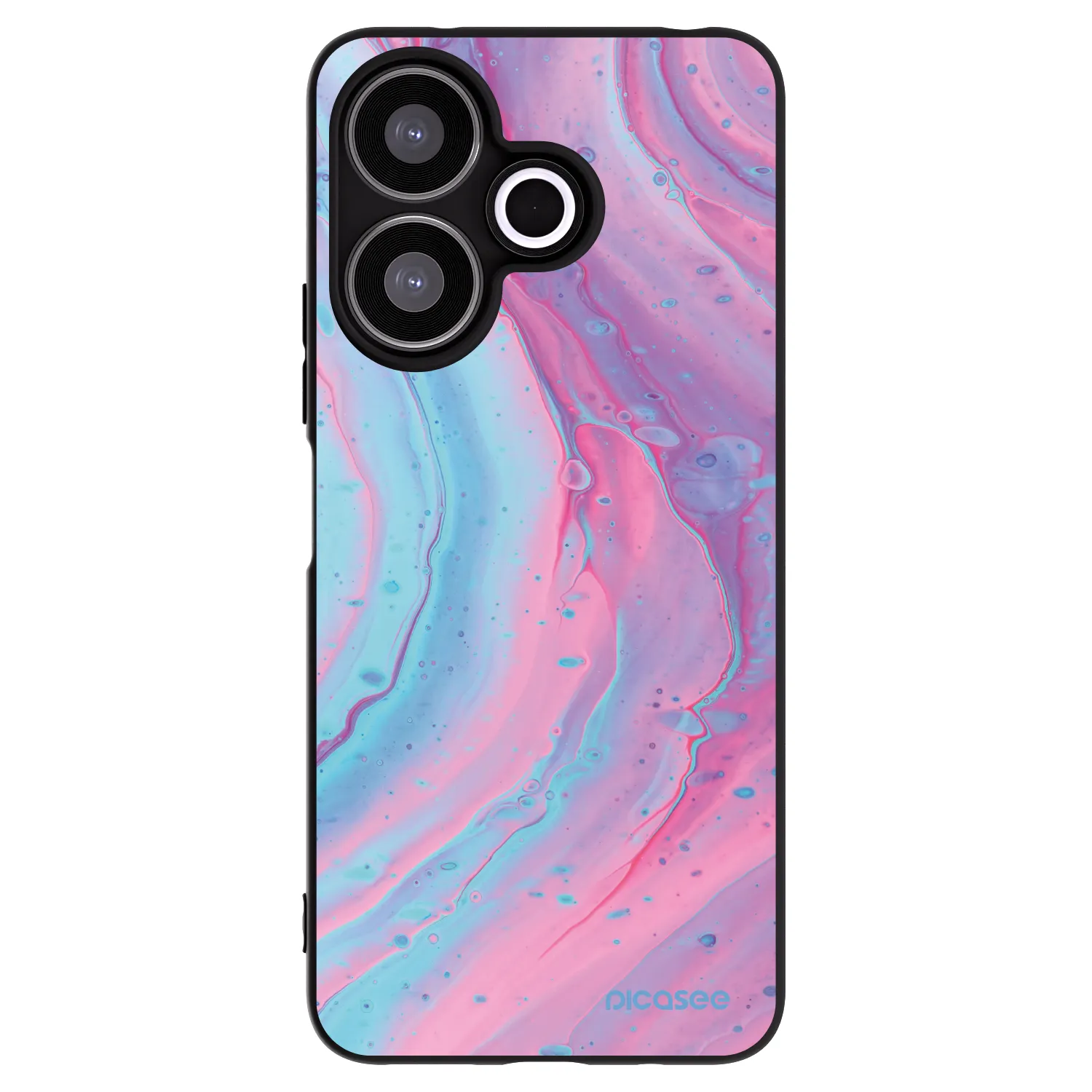 Picasee silikonový černý obal pro Xiaomi Redmi 13 4G - Pink liquid
