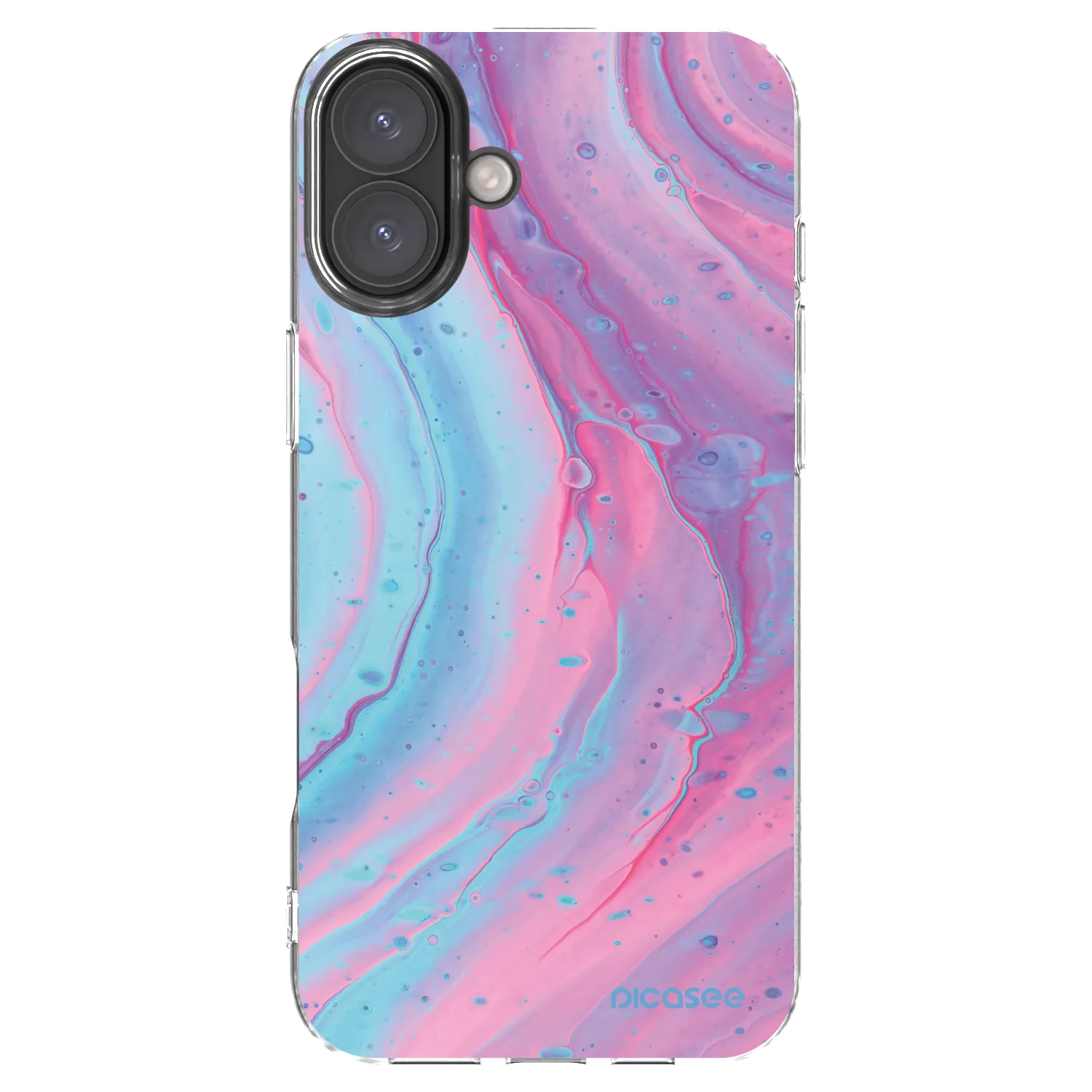 Picasee silikonový průhledný obal pro Apple iPhone 16 Plus - Pink liquid