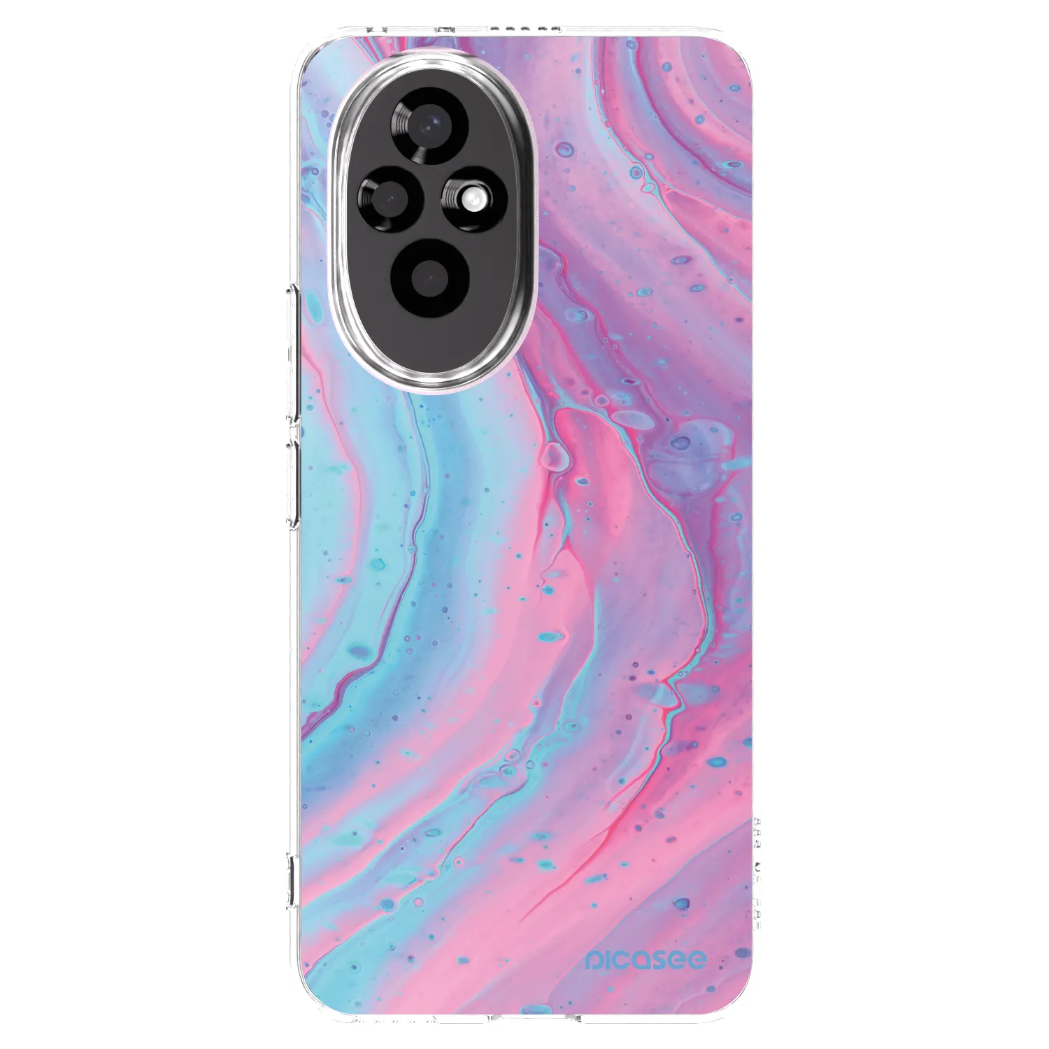 Picasee silikonový průhledný obal pro Honor 200 5G - Pink liquid
