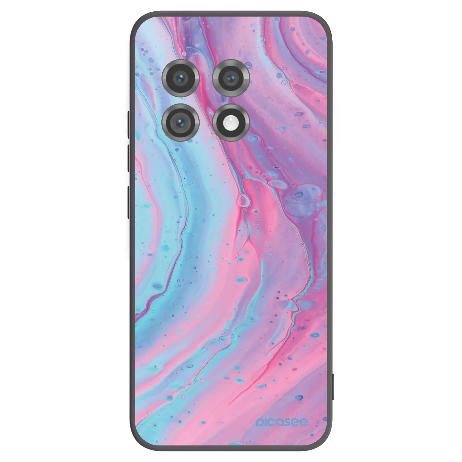 Picasee silikonový černý obal pro OnePlus 11 5G - Pink liquid