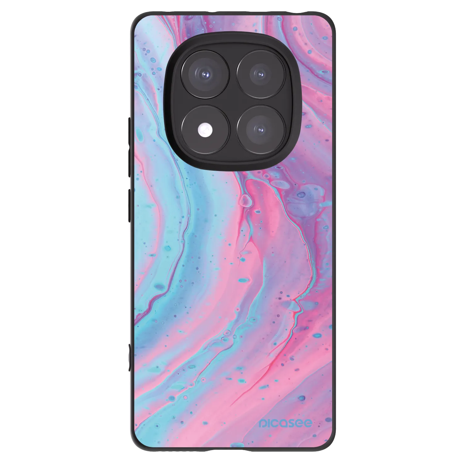 Picasee silikonový černý obal pro Xiaomi Redmi Note 14 Pro 5G - Pink liquid