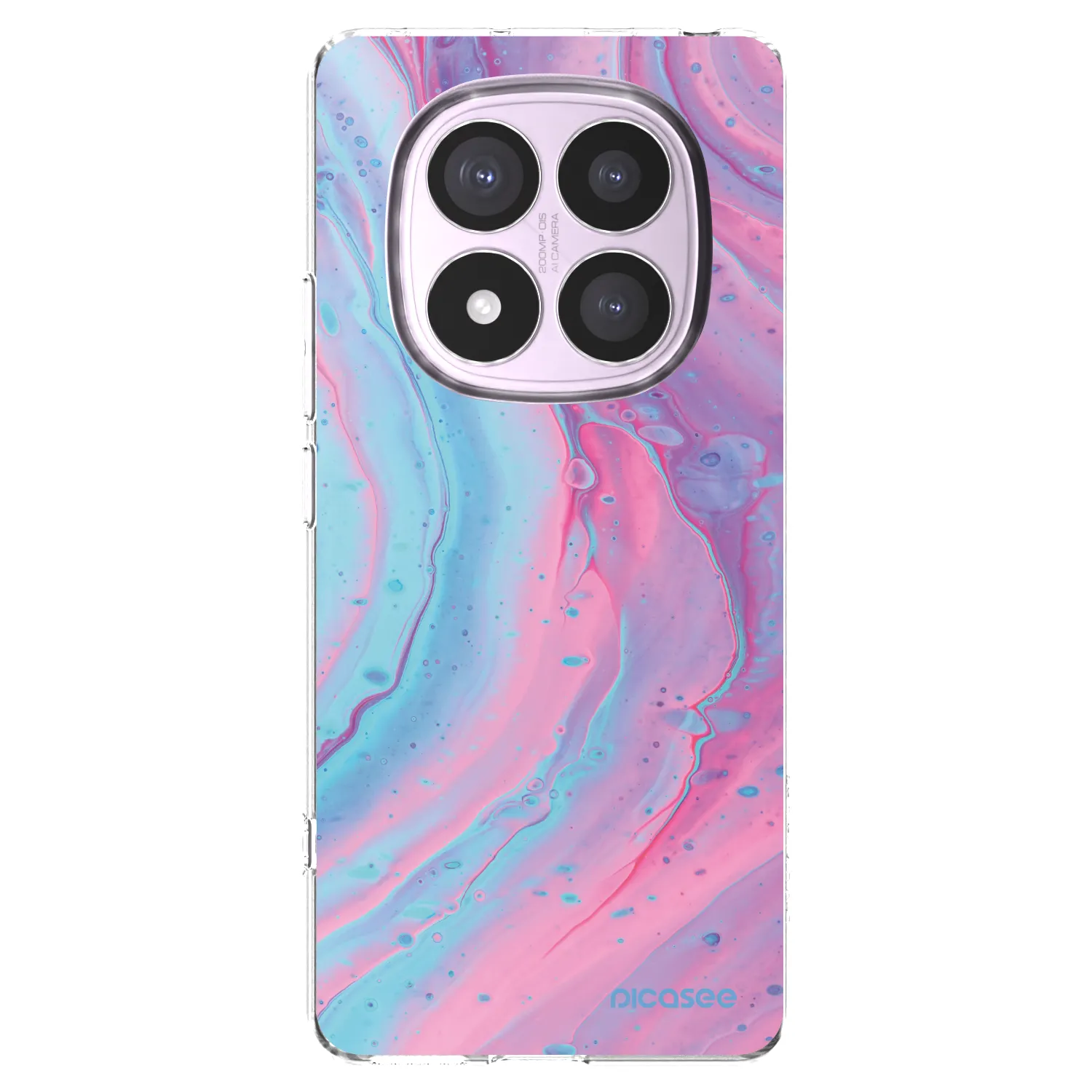 Picasee silikonový průhledný obal pro Xiaomi Redmi Note 14 Pro 5G - Pink liquid