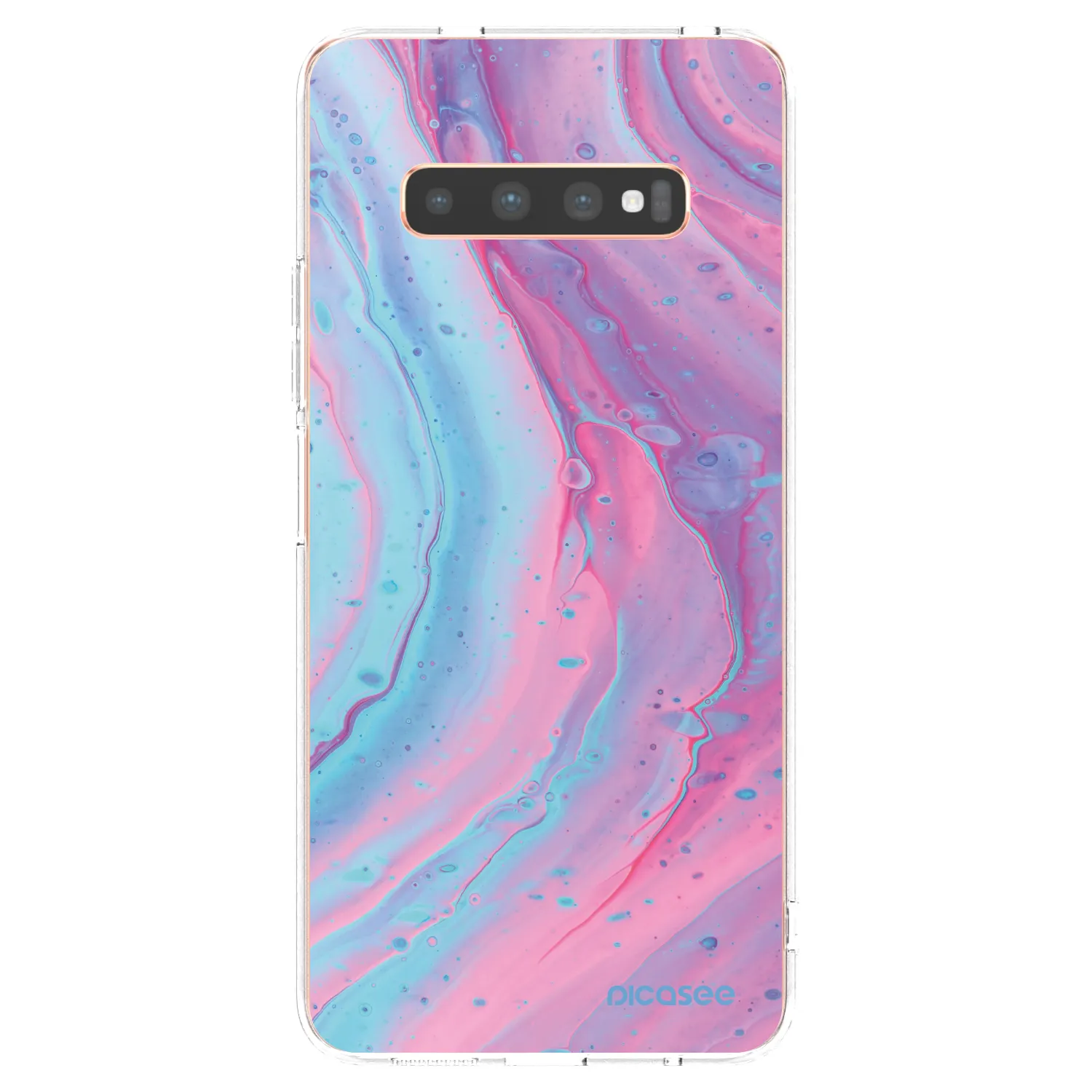 Picasee silikonový průhledný obal pro Samsung Galaxy S10 Plus G975 - Pink liquid