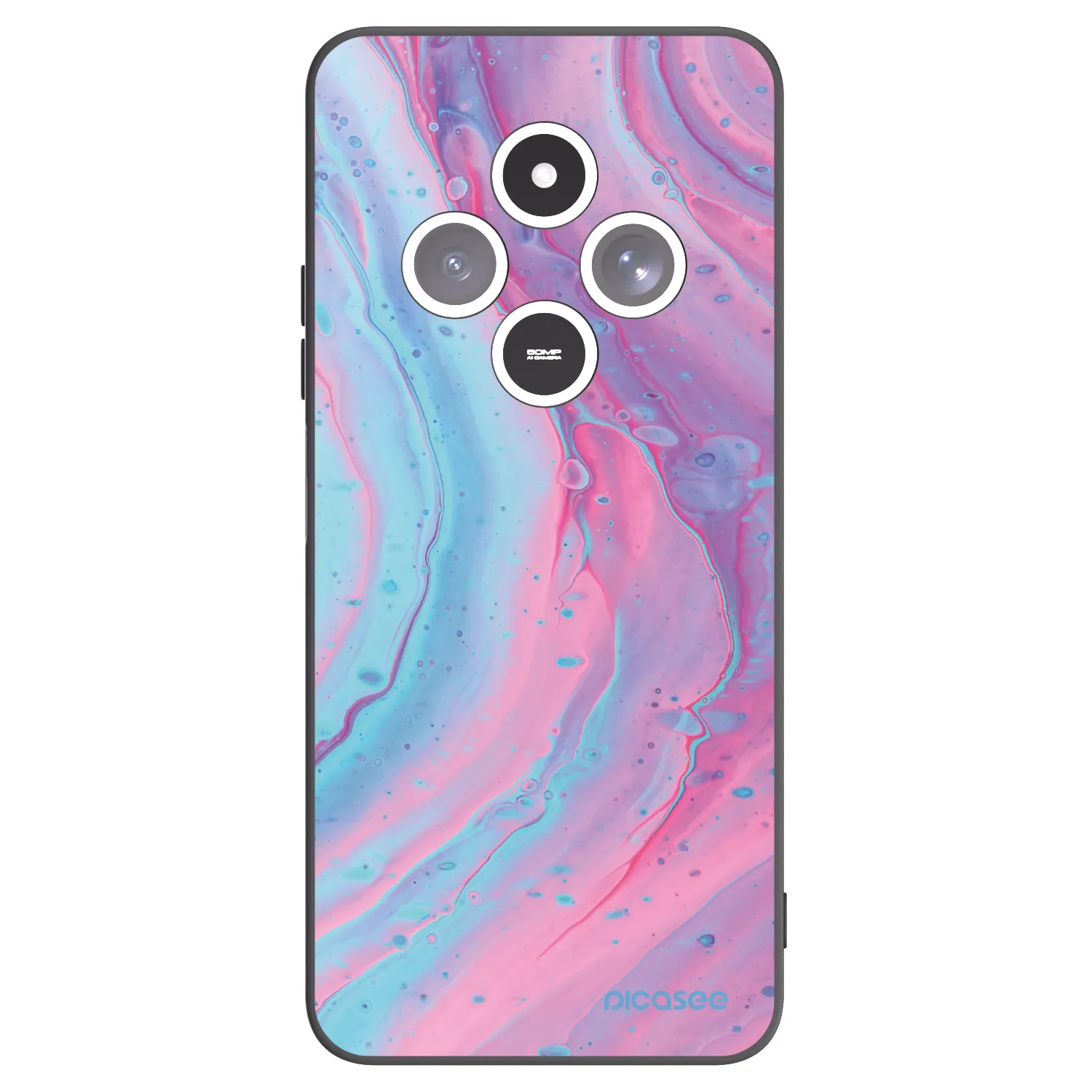 Picasee silikonový černý obal pro Xiaomi Redmi 14C - Pink liquid