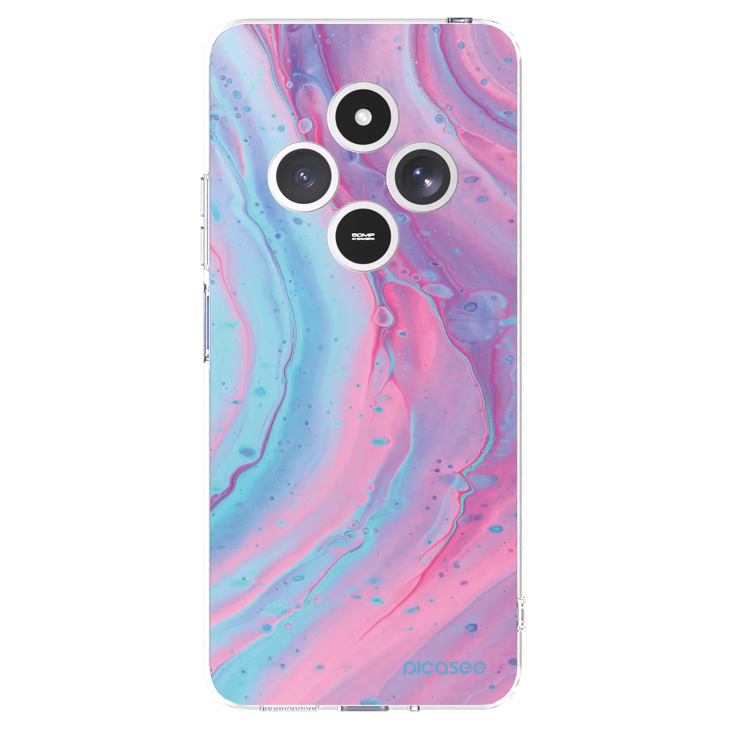 Picasee silikonový průhledný obal pro Xiaomi Redmi 14C - Pink liquid