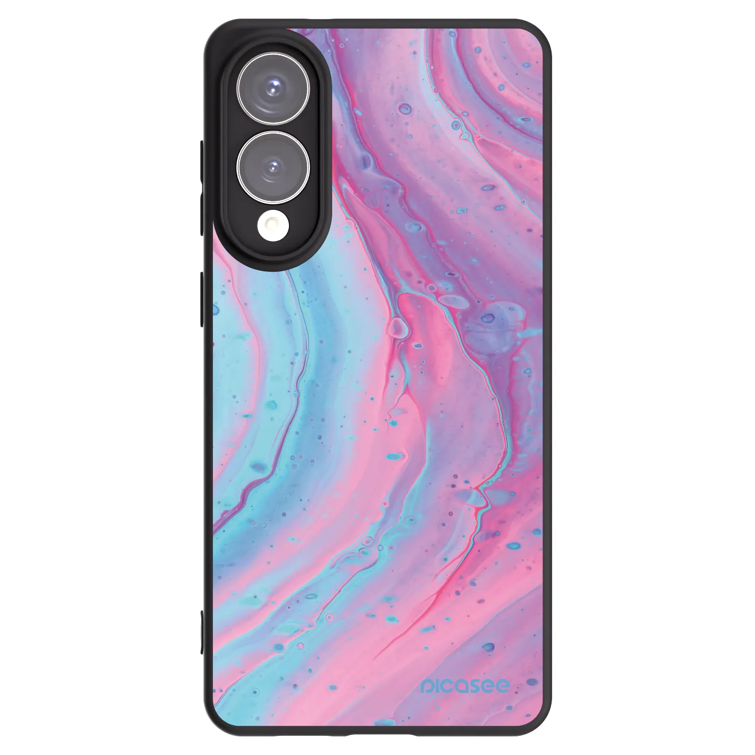 Picasee silikonový černý obal pro Samsung Galaxy S25 Edge 5G - Pink liquid