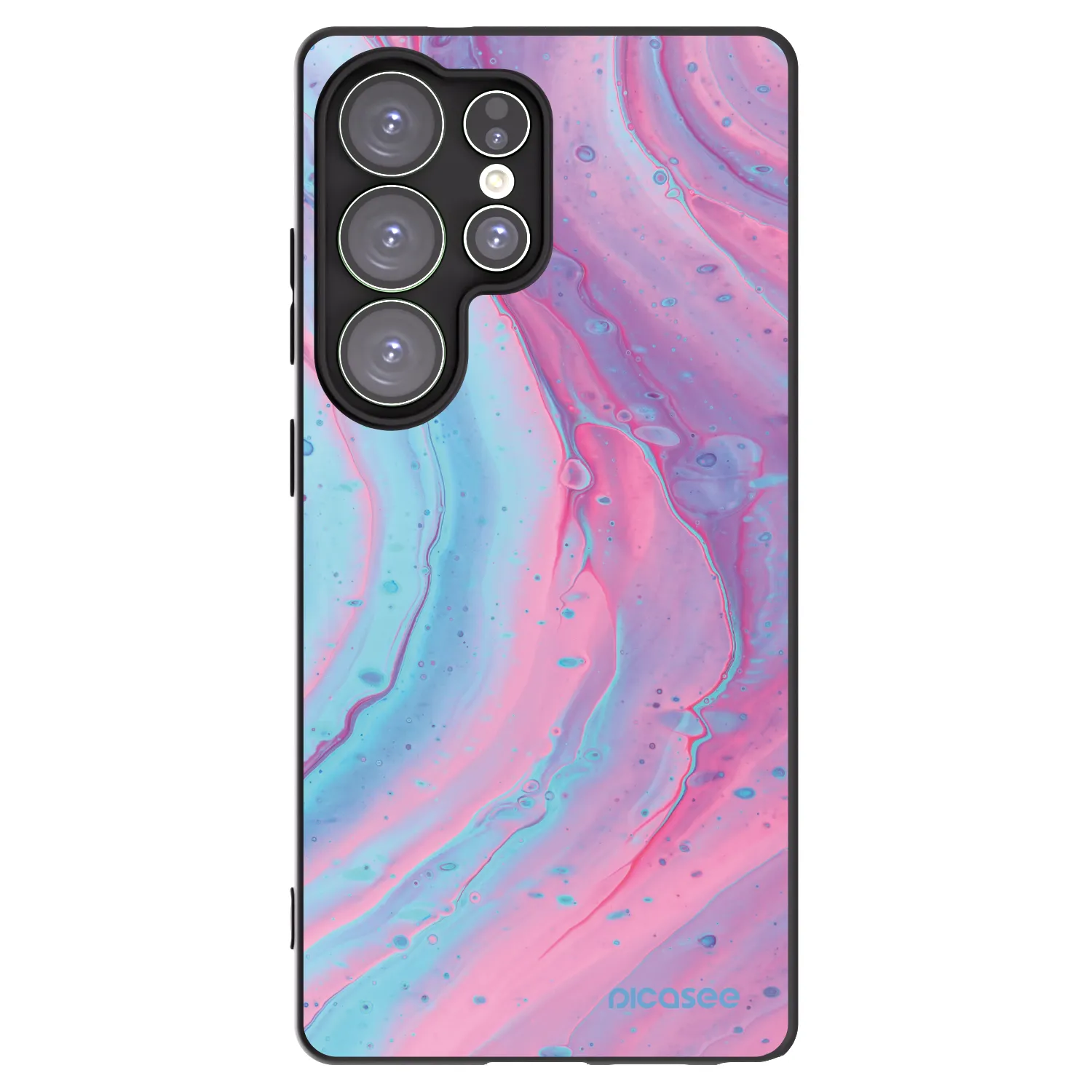 Picasee silikonový černý obal pro Samsung Galaxy S25 Ultra 5G - Pink liquid