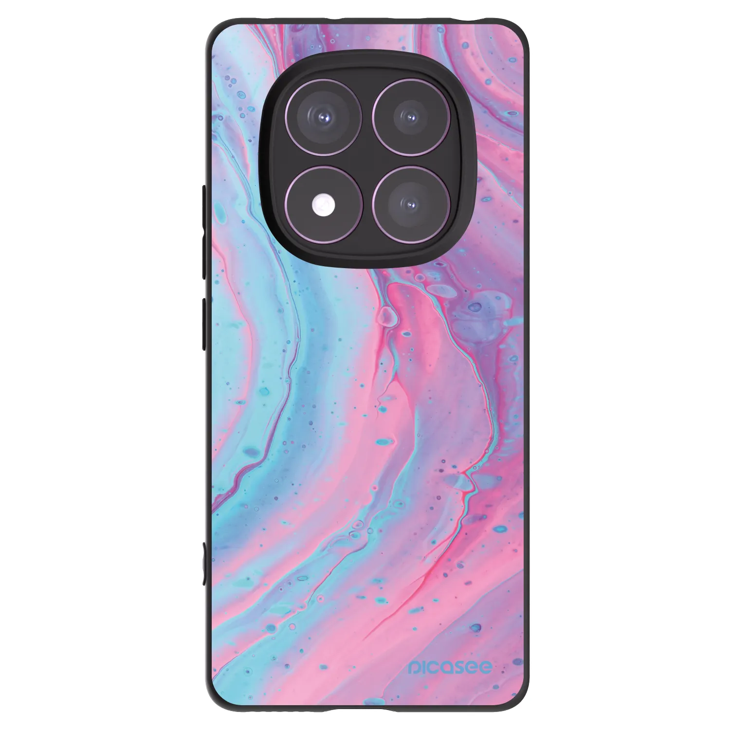 Picasee silikonový černý obal pro Xiaomi Redmi Note 14 Pro 4G - Pink liquid