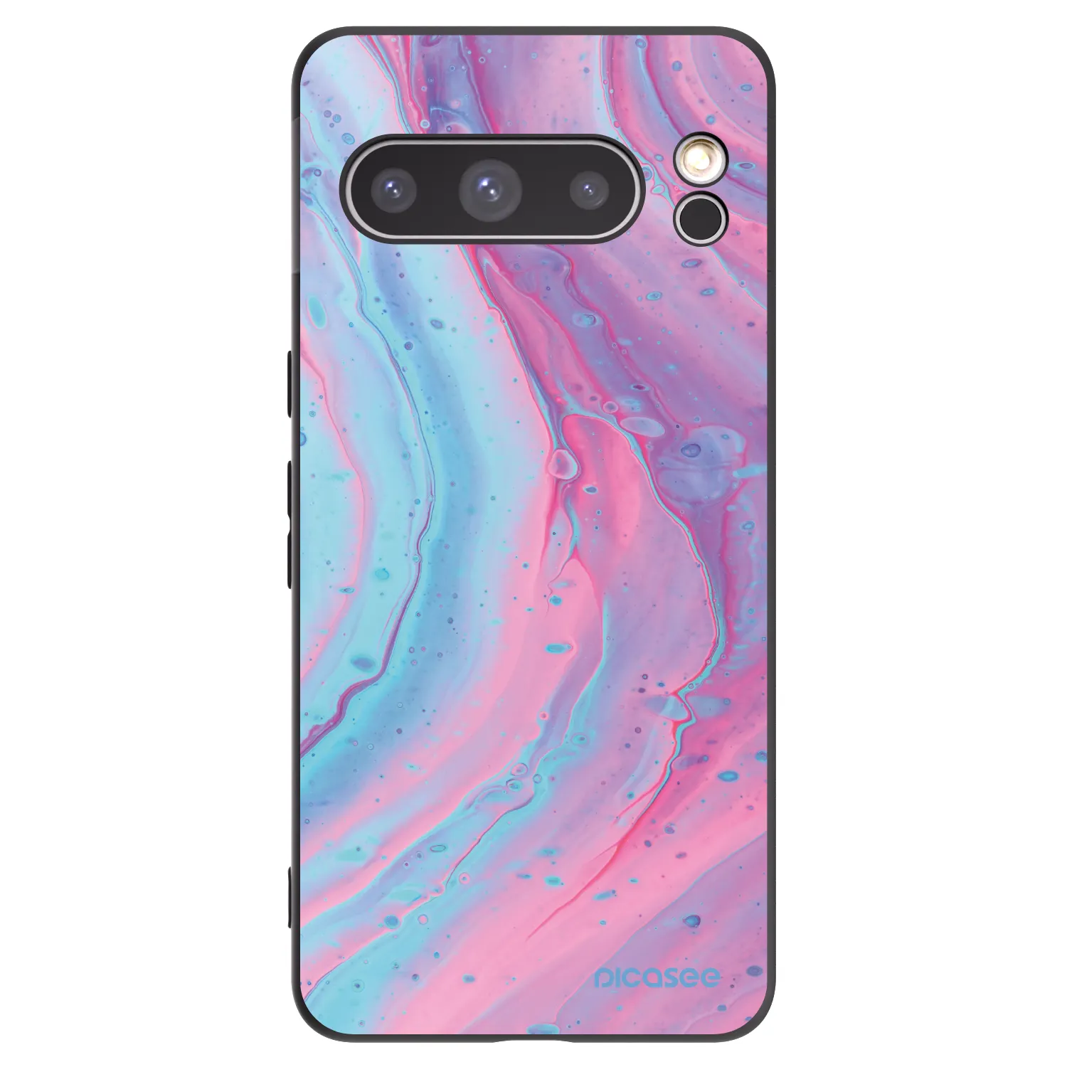 Picasee silikonový černý obal pro Google Pixel 8 Pro - Pink liquid