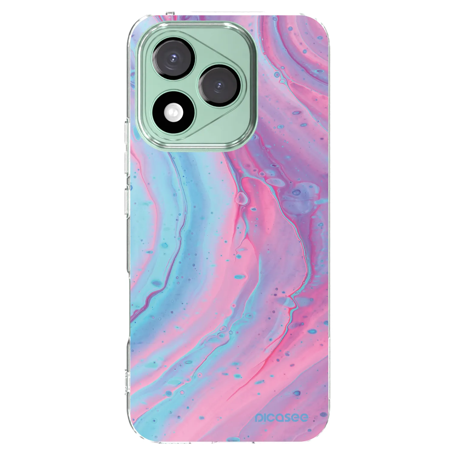 Picasee silikonový průhledný obal pro Honor 400 Lite 5G - Pink liquid