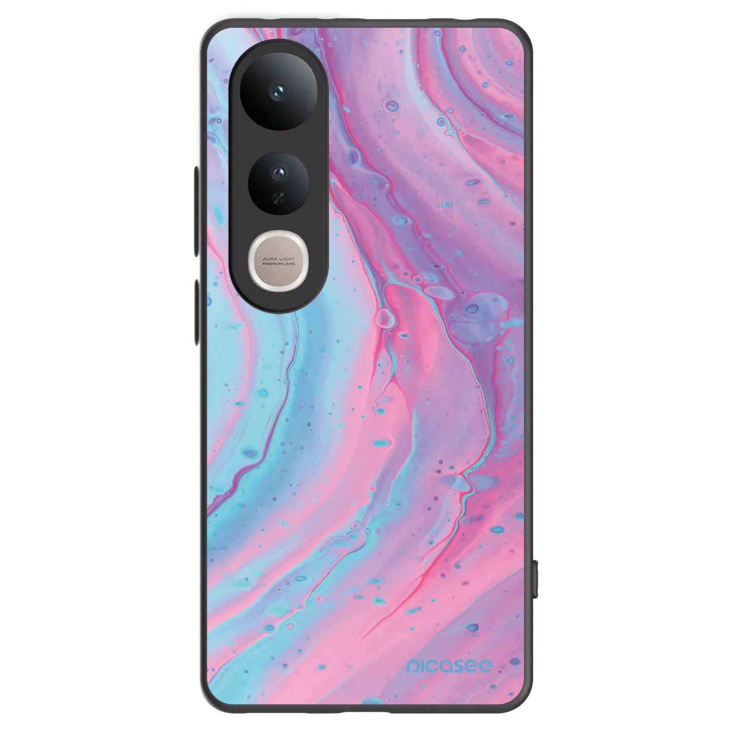 Picasee silikonový černý obal pro Vivo V50 Lite 5G - Pink liquid
