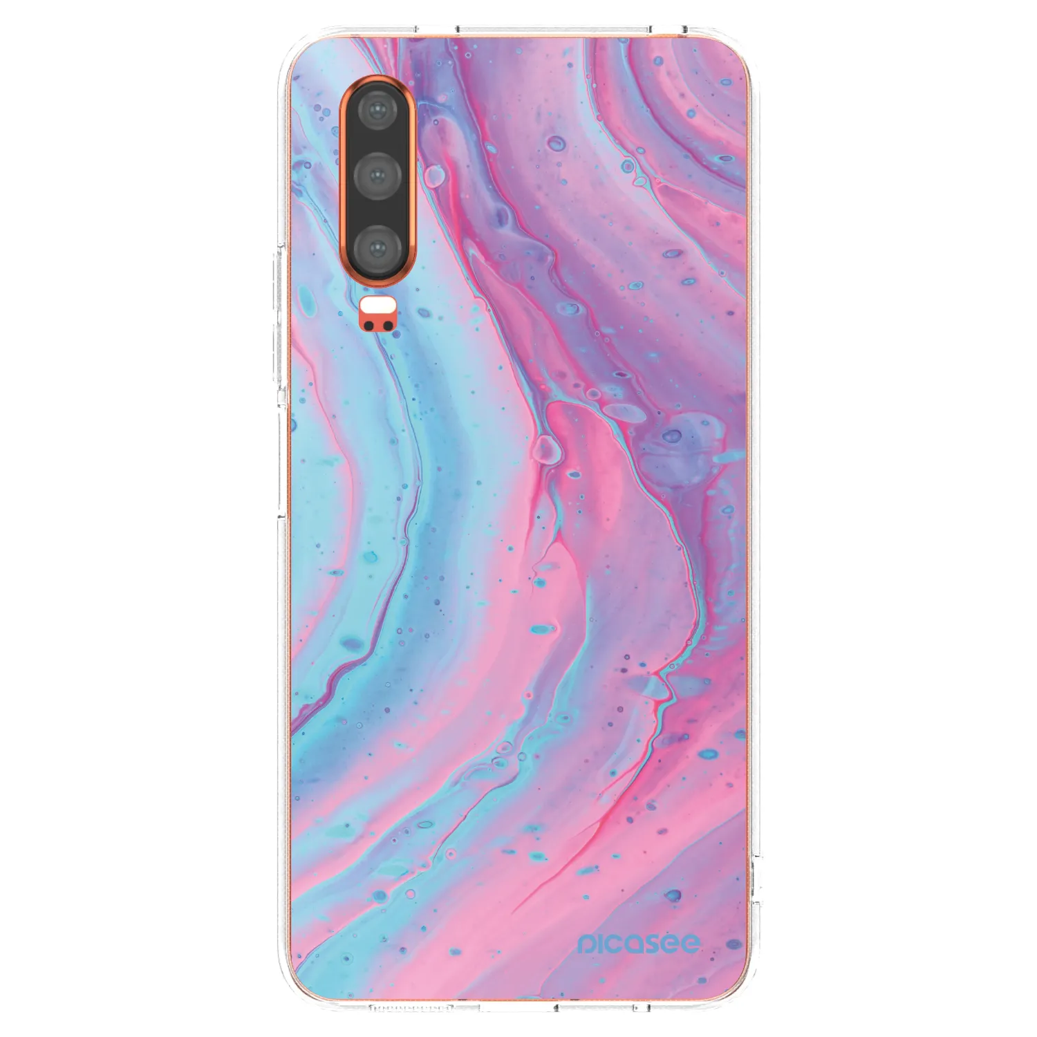 Picasee silikonový průhledný obal pro Huawei P30 - Pink liquid