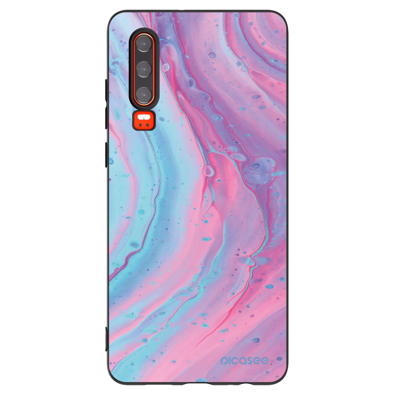 Picasee silikonový černý obal pro Huawei P30 - Pink liquid