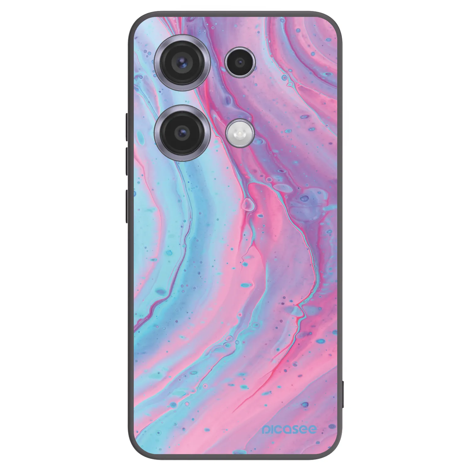 Picasee silikonový černý obal pro Xiaomi Redmi Note 14S - Pink liquid