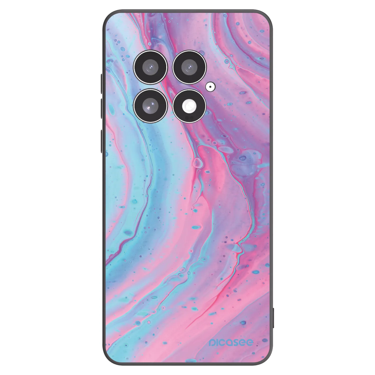 Picasee silikonový černý obal pro OnePlus 13 5G - Pink liquid