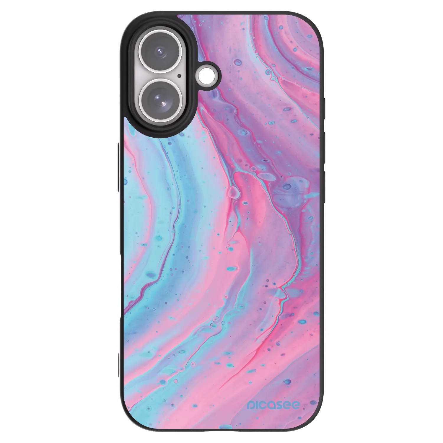 Picasee silikonový černý obal pro Apple iPhone 17 - Pink liquid