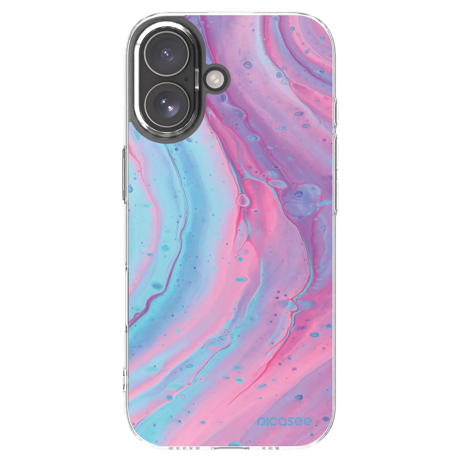 Picasee silikonový průhledný obal pro Apple iPhone 17 - Pink liquid