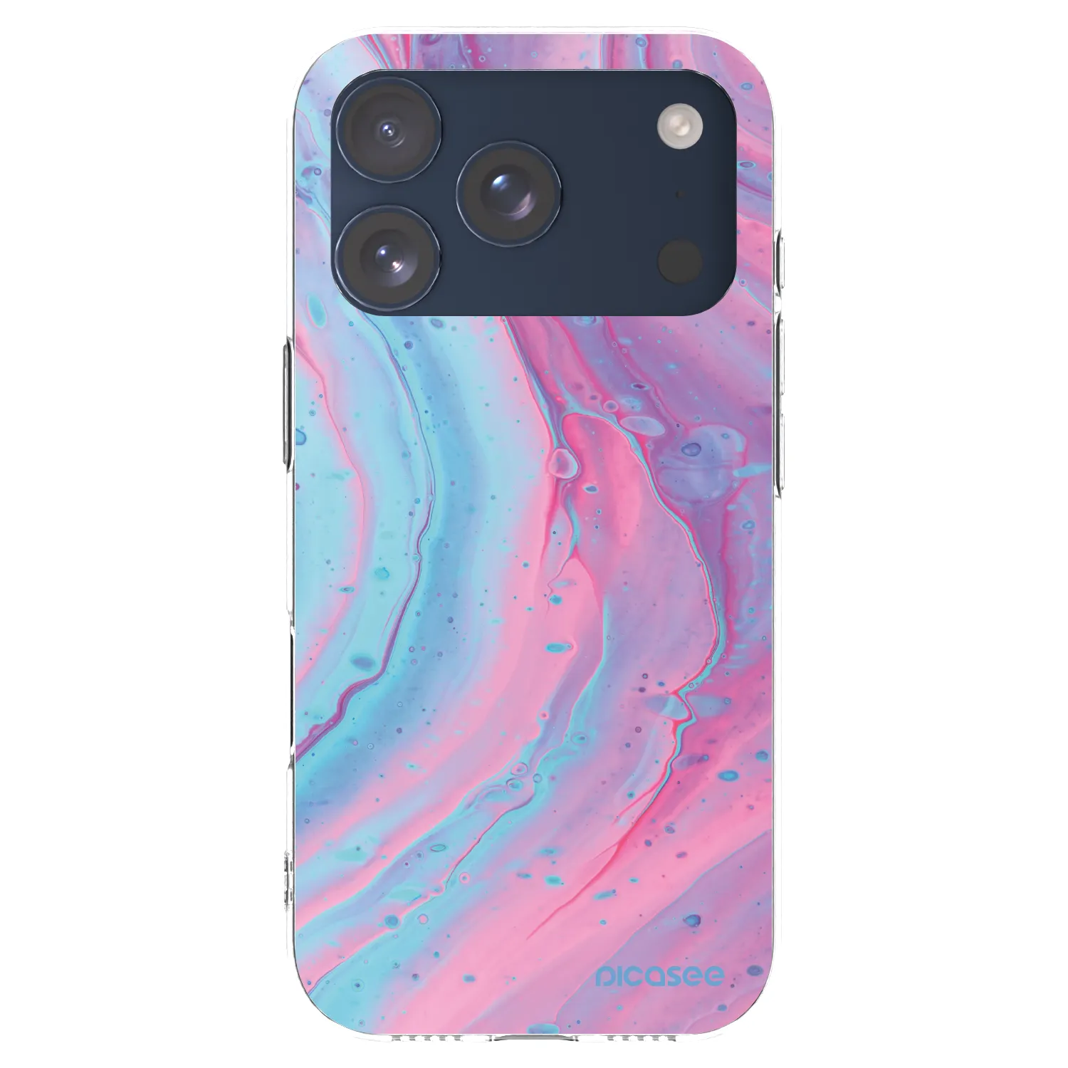 Picasee silikonový průhledný obal pro Apple iPhone 17 Pro - Pink liquid