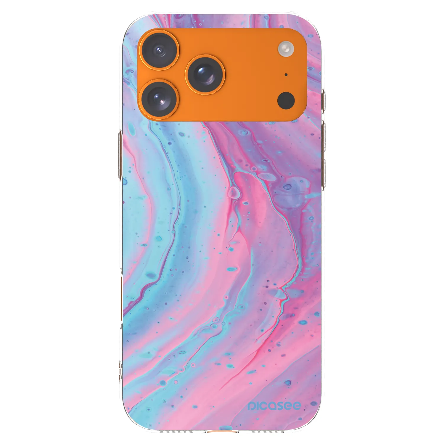 Picasee silikonový průhledný obal pro Apple iPhone 17 Pro Max - Pink liquid