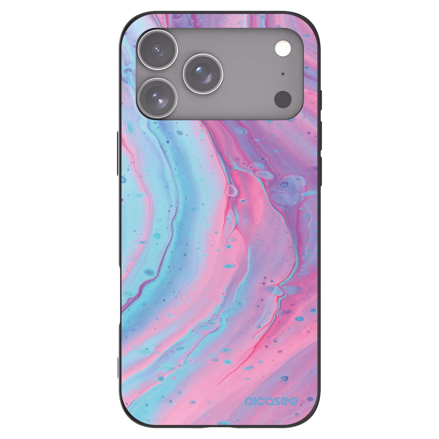 Picasee silikonový černý obal pro Apple iPhone 17 Pro Max - Pink liquid