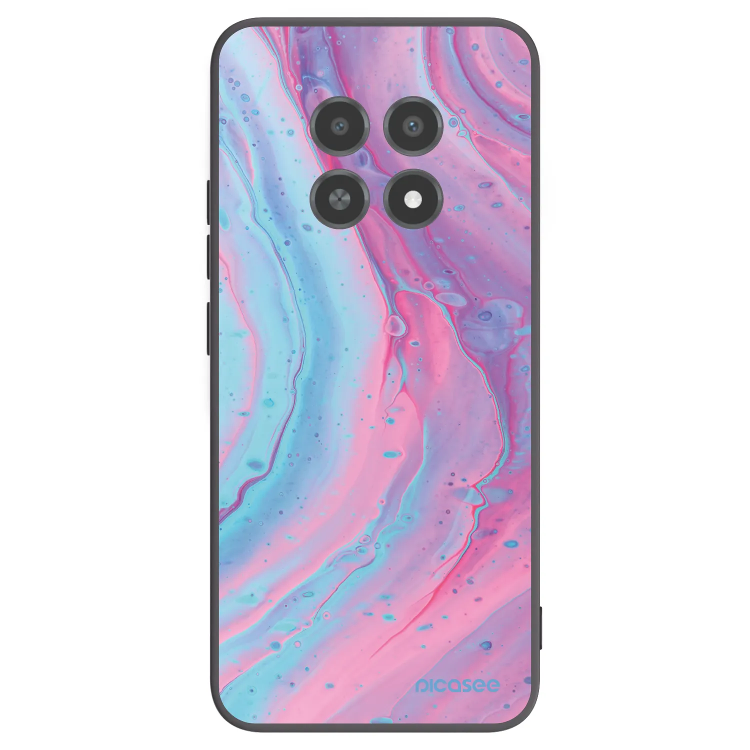 Picasee silikonový černý obal pro Realme 12X - Pink liquid