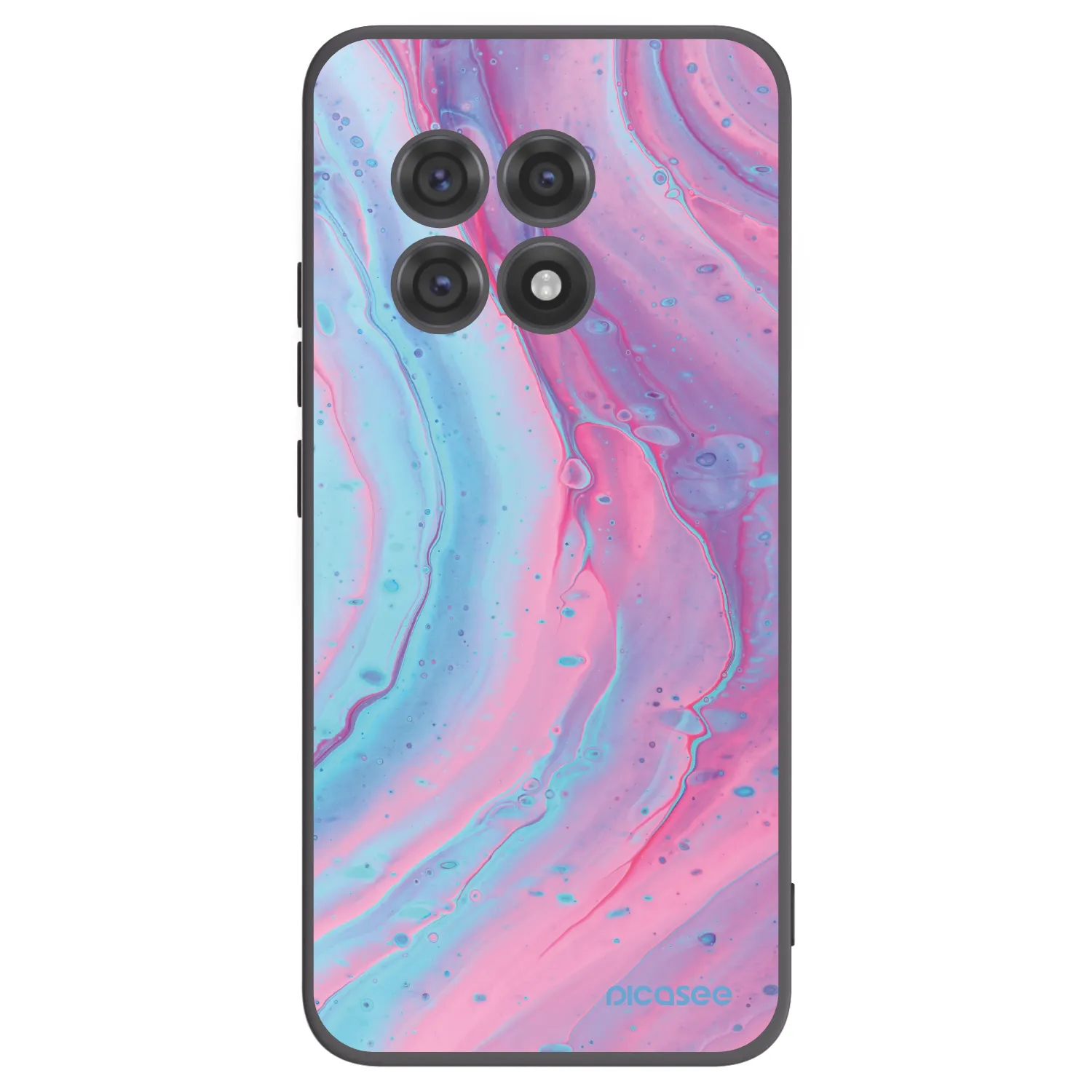 Picasee silikonový černý obal pro OnePlus 13R 5G - Pink liquid