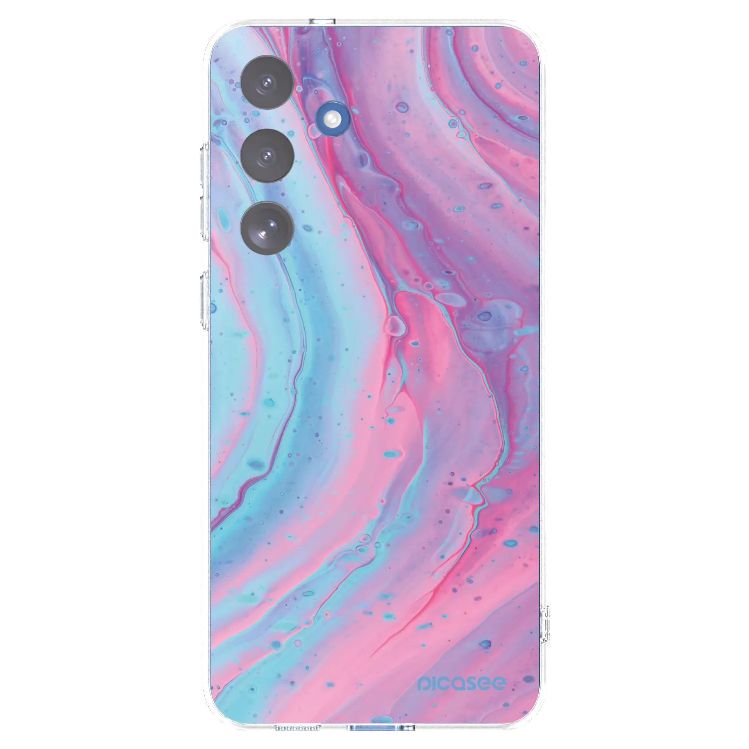 Picasee silikonový průhledný obal pro Samsung Galaxy S25 FE 5G - Pink liquid