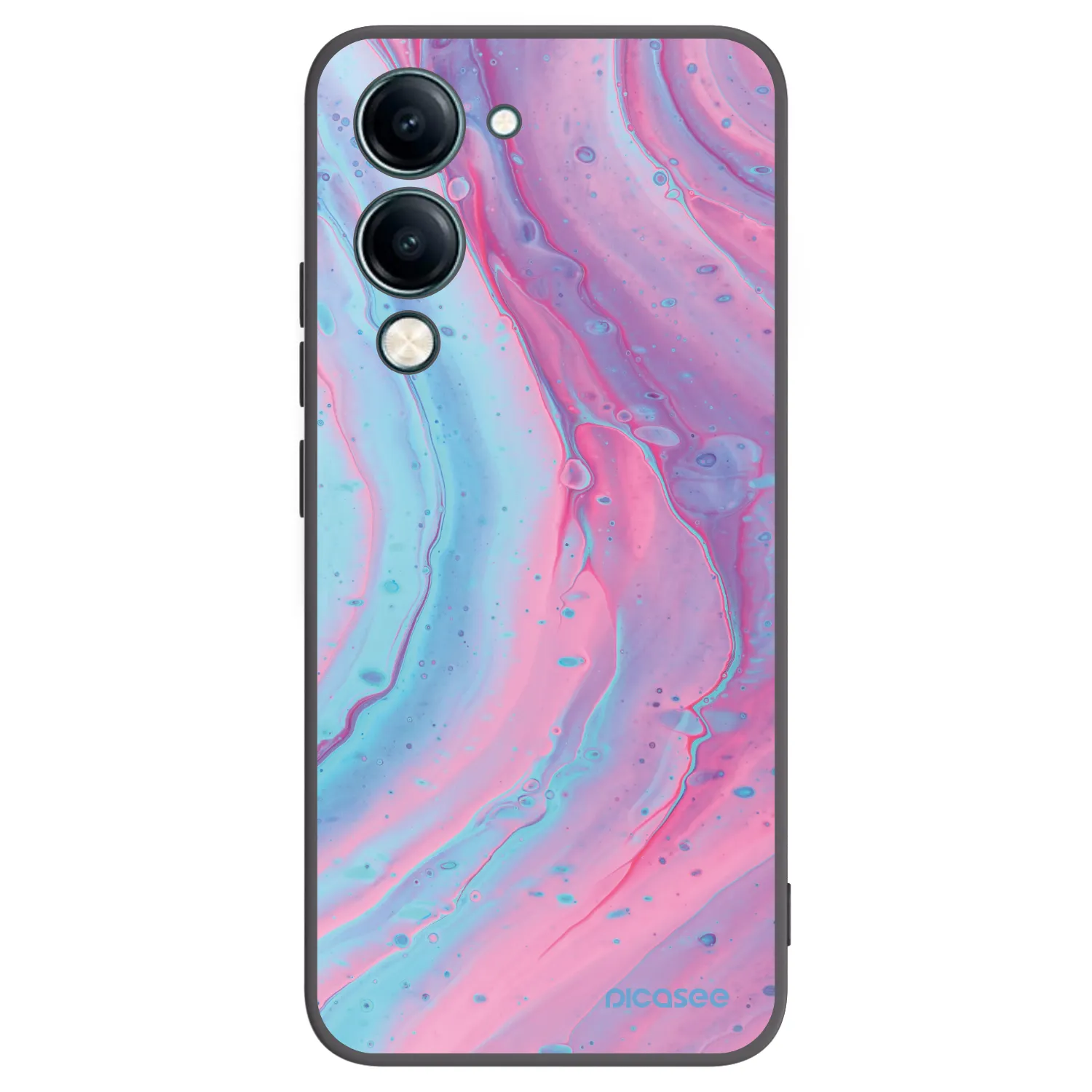 Picasee silikonový černý obal pro Vivo Y29s 5G - Pink liquid