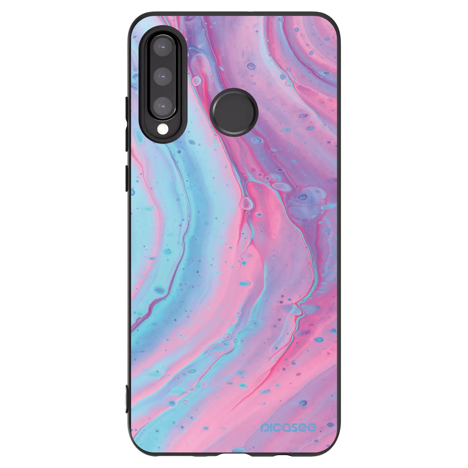 Picasee silikonový černý obal pro Huawei P30 Lite - Pink liquid