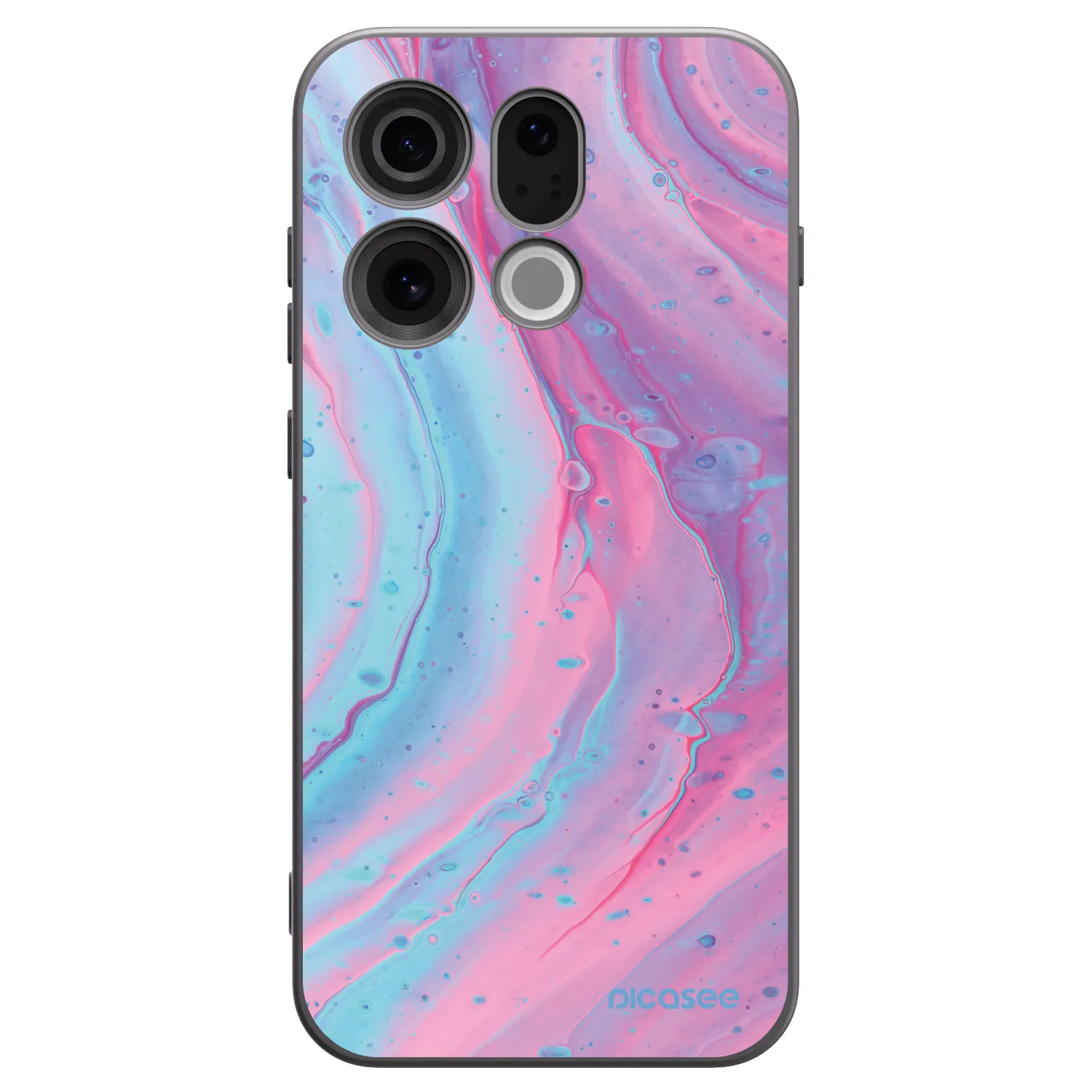 Picasee silikonový černý obal pro OPPO Find X9 - Pink liquid