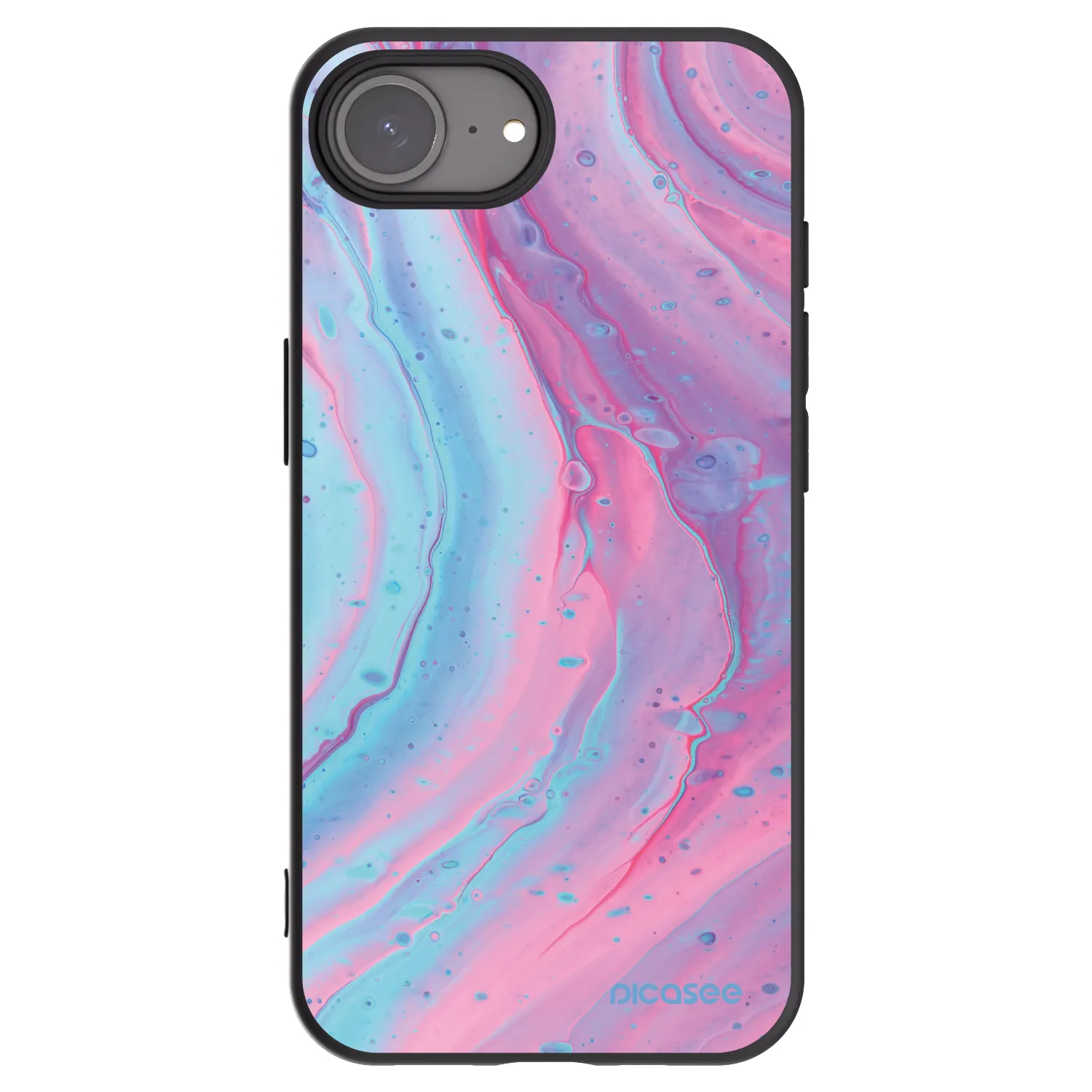 Picasee silikonový černý obal pro Apple iPhone 17e - Pink liquid