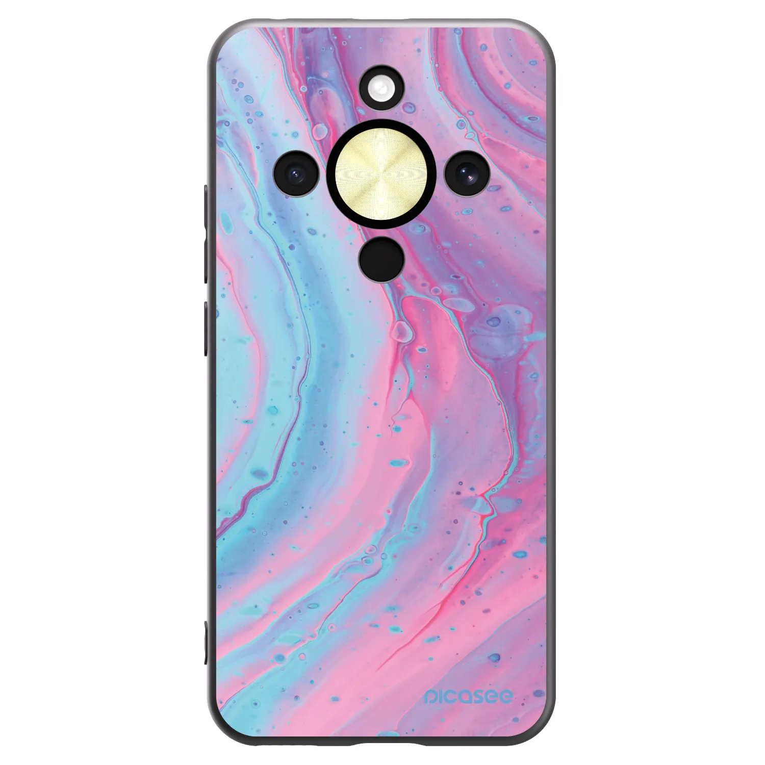 Picasee silikonový černý obal pro Honor Magic8 Lite 5G - Pink liquid