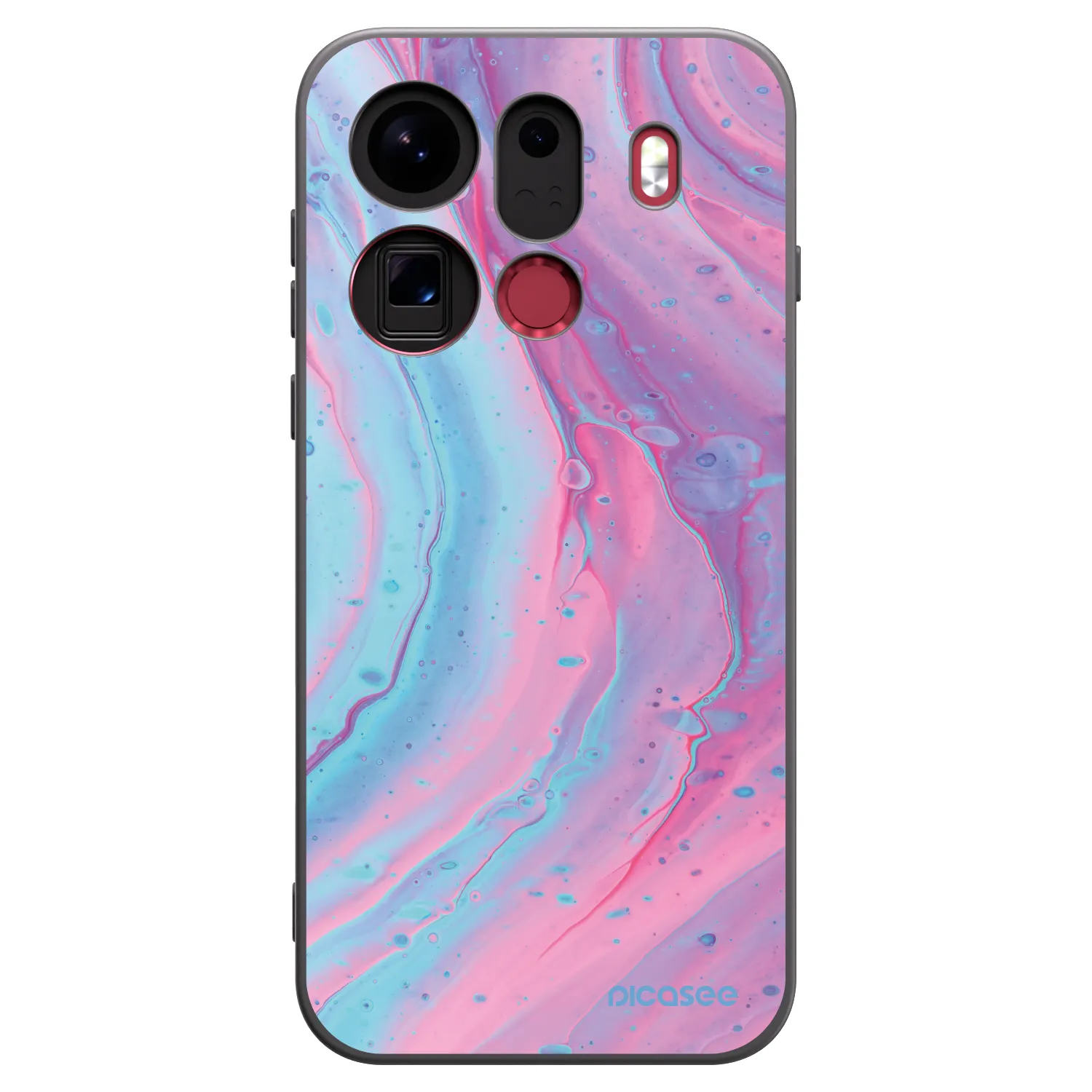 Picasee silikonový černý obal pro OPPO Find X9 Pro - Pink liquid