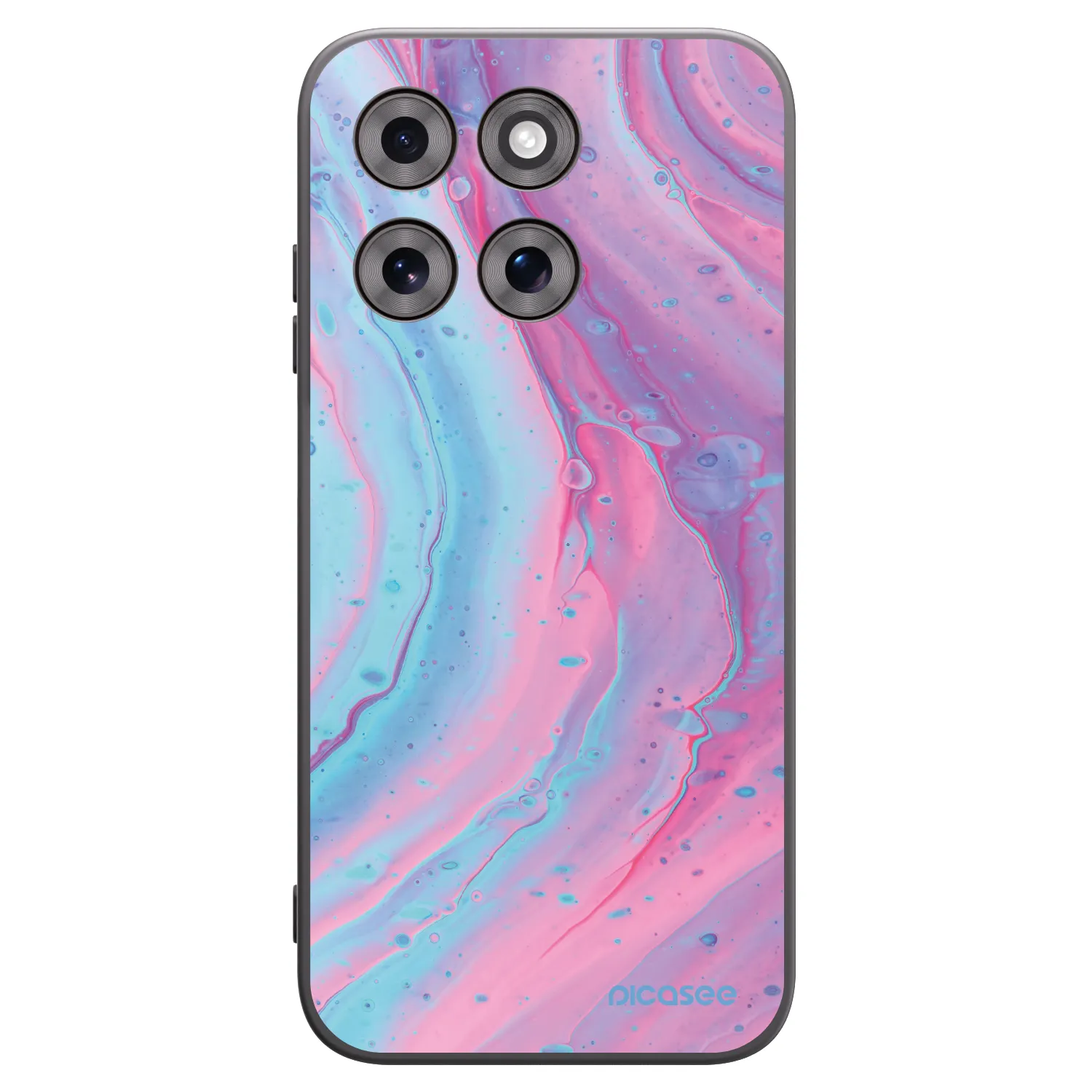 Picasee silikonový černý obal pro Motorola Moto G77 - Pink liquid