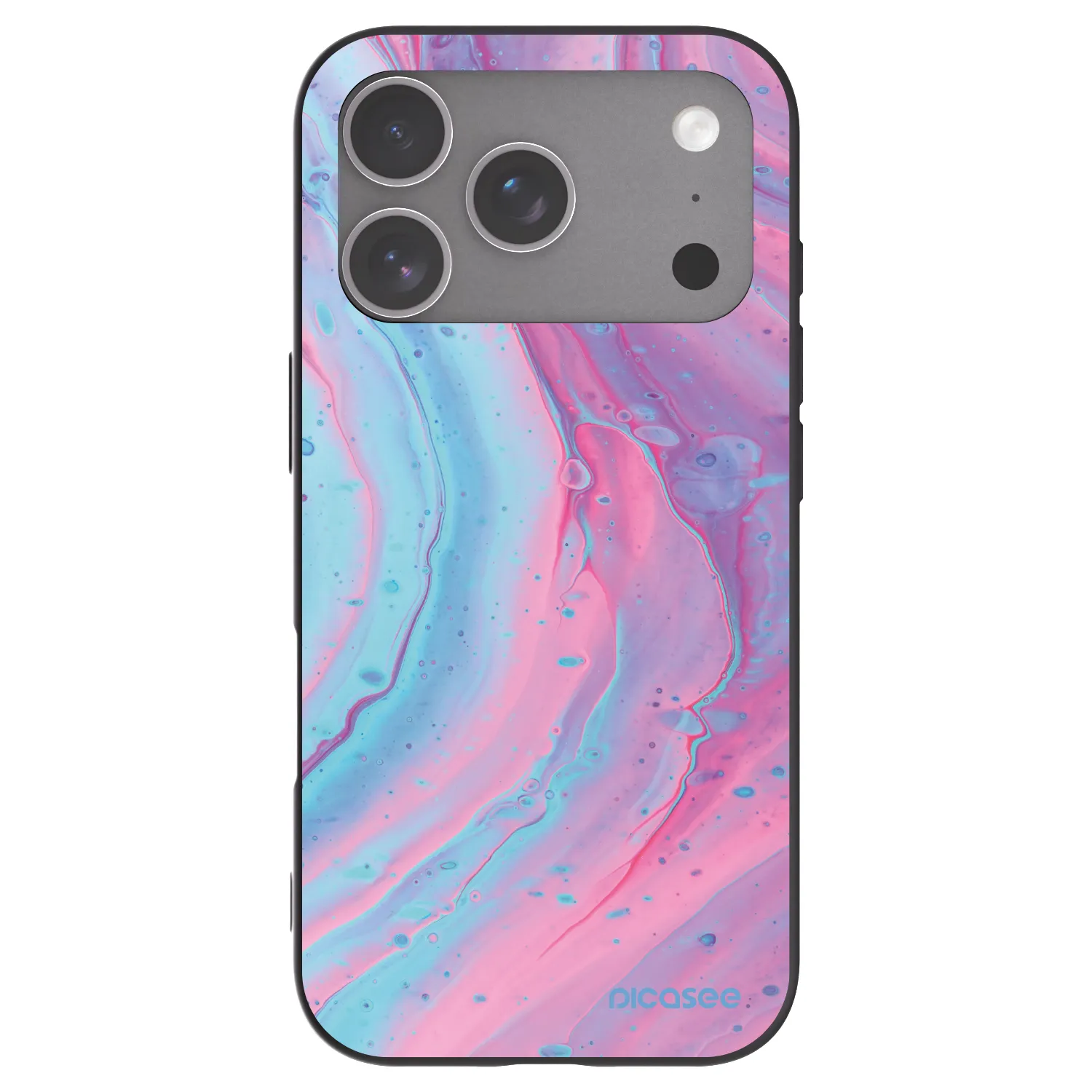 Picasee silikonový černý obal pro Apple iPhone 18 Pro - Pink liquid