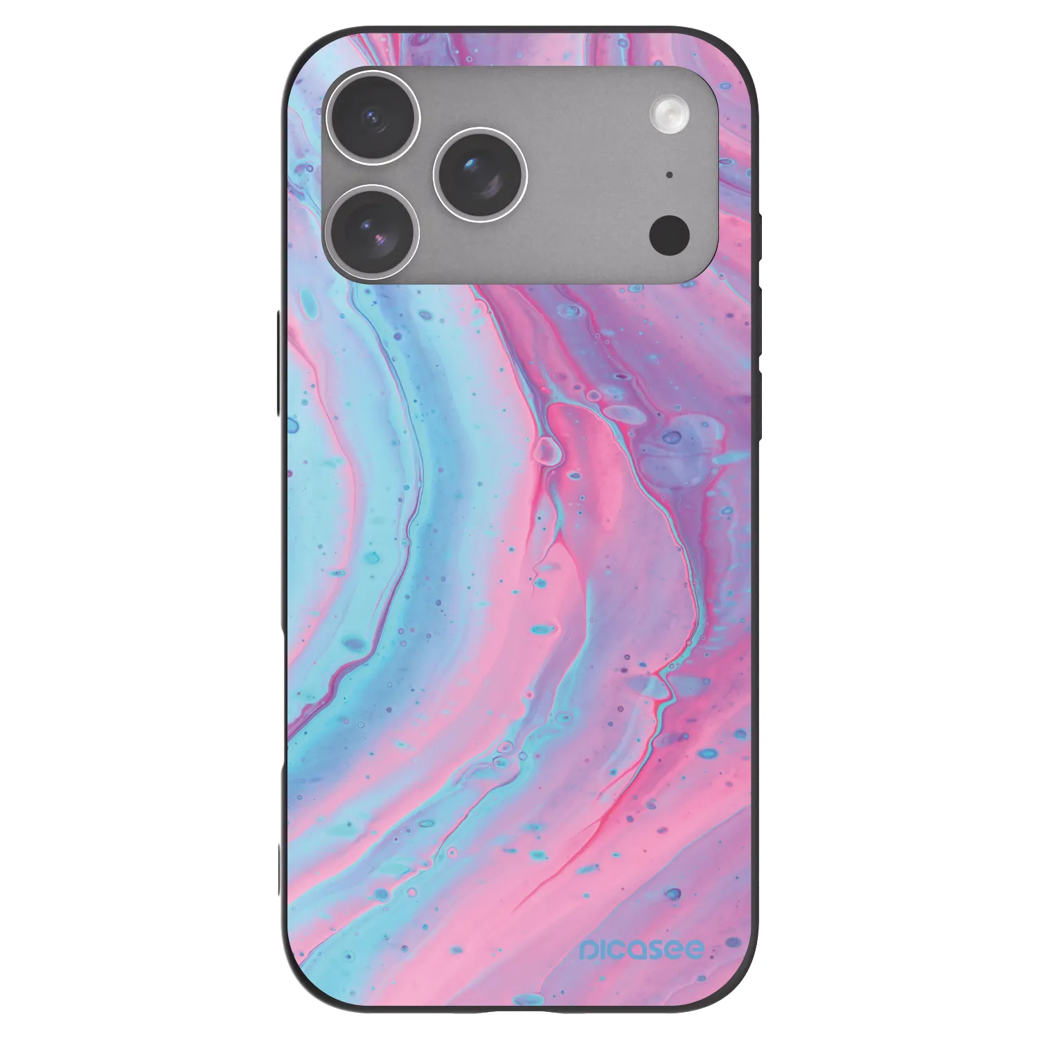 Picasee silikonový černý obal pro Apple iPhone 18 Pro Max - Pink liquid