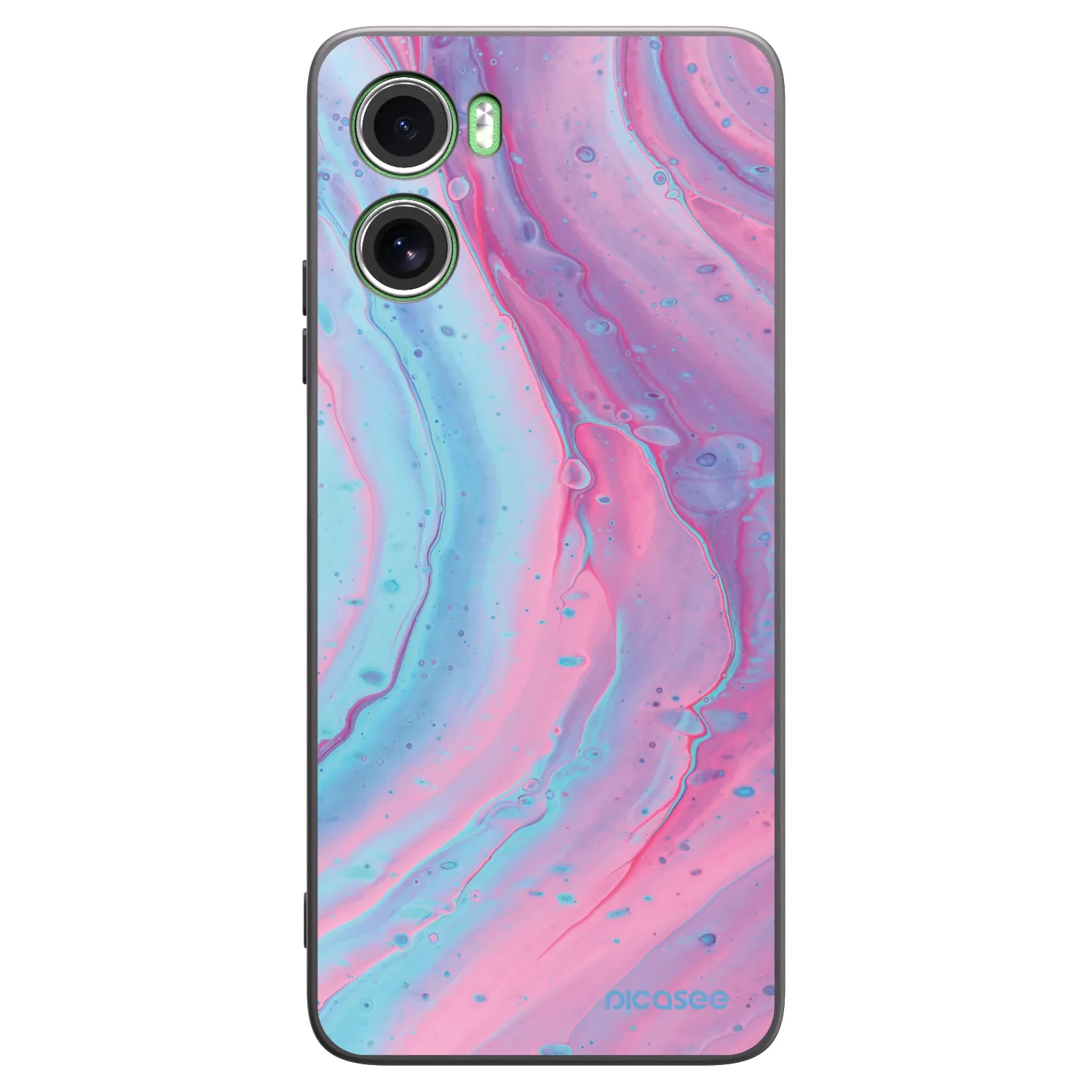 Picasee silikonový černý obal pro Motorola Moto G06 - Pink liquid