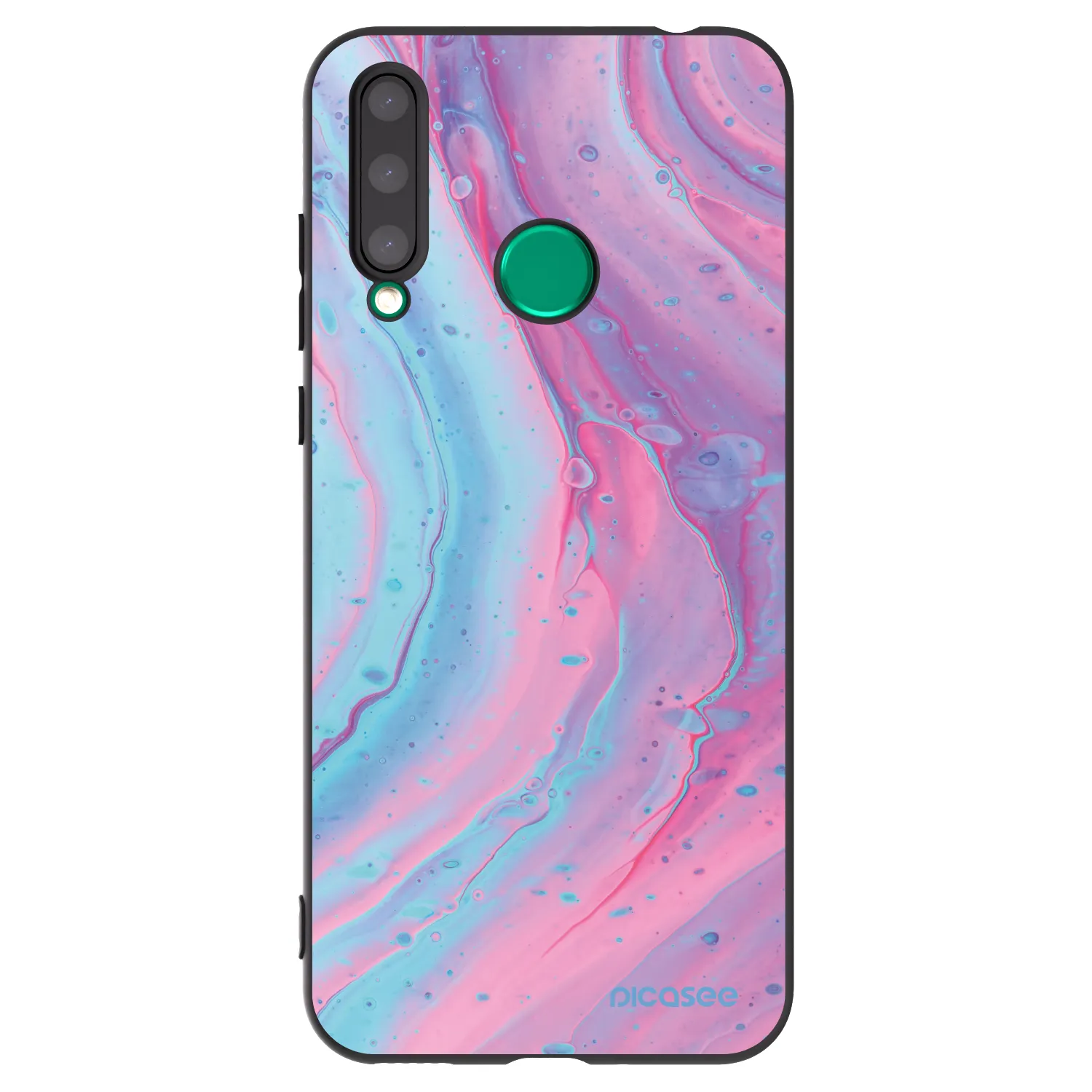 Picasee silikonový černý obal pro Honor 20 Lite - Pink liquid