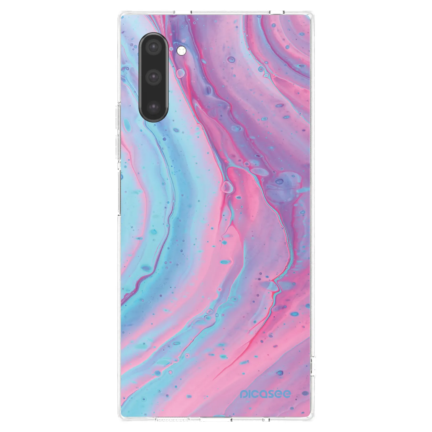 Picasee silikonový průhledný obal pro Samsung Galaxy Note 10 N970F - Pink liquid