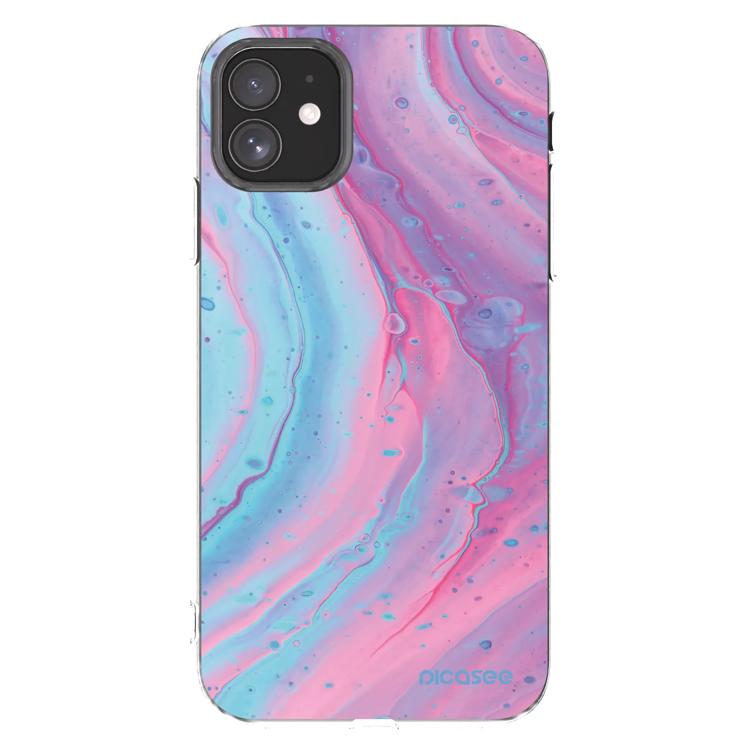 Picasee silikonový průhledný obal pro Apple iPhone 11 - Pink liquid