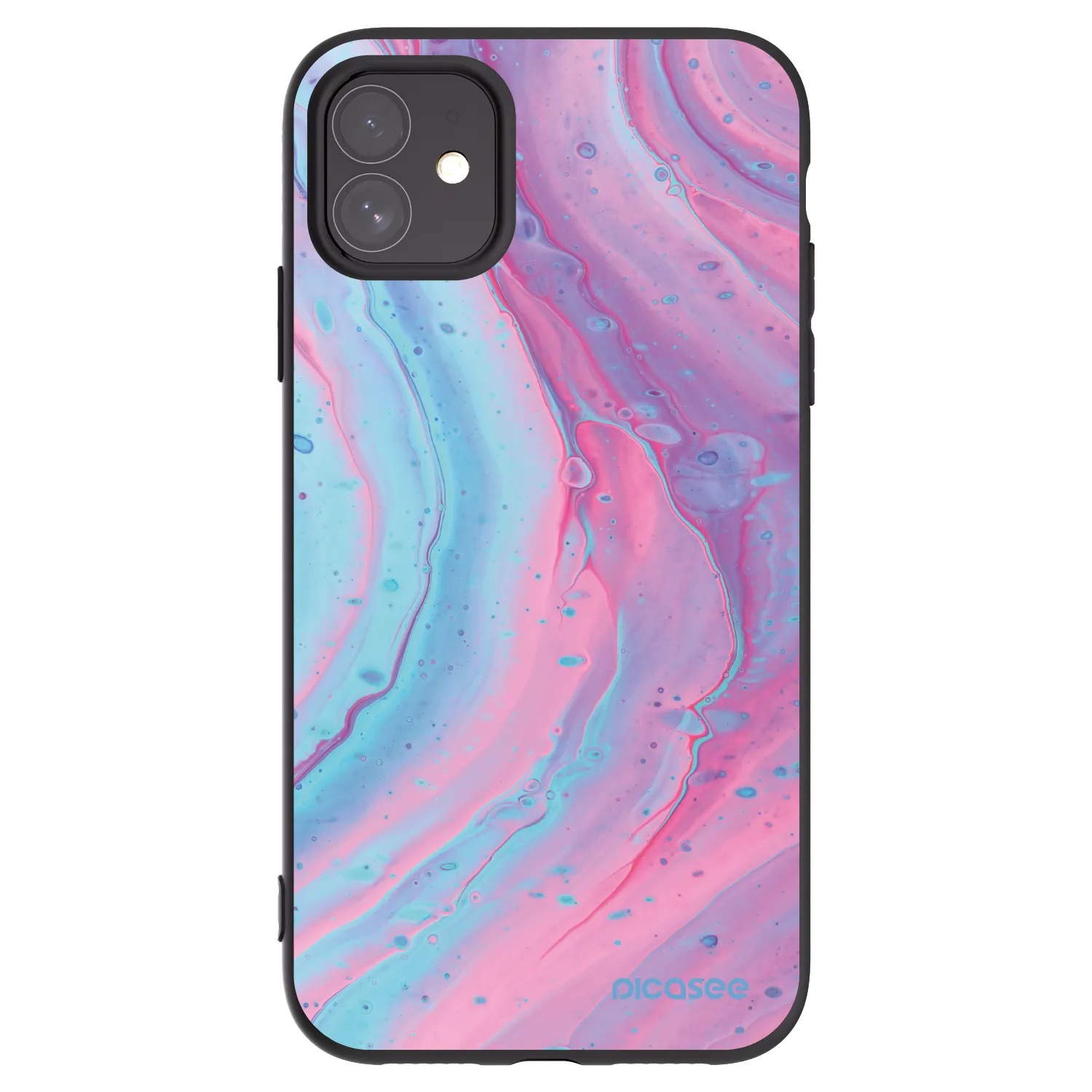 Picasee silikonový černý obal pro Apple iPhone 11 - Pink liquid