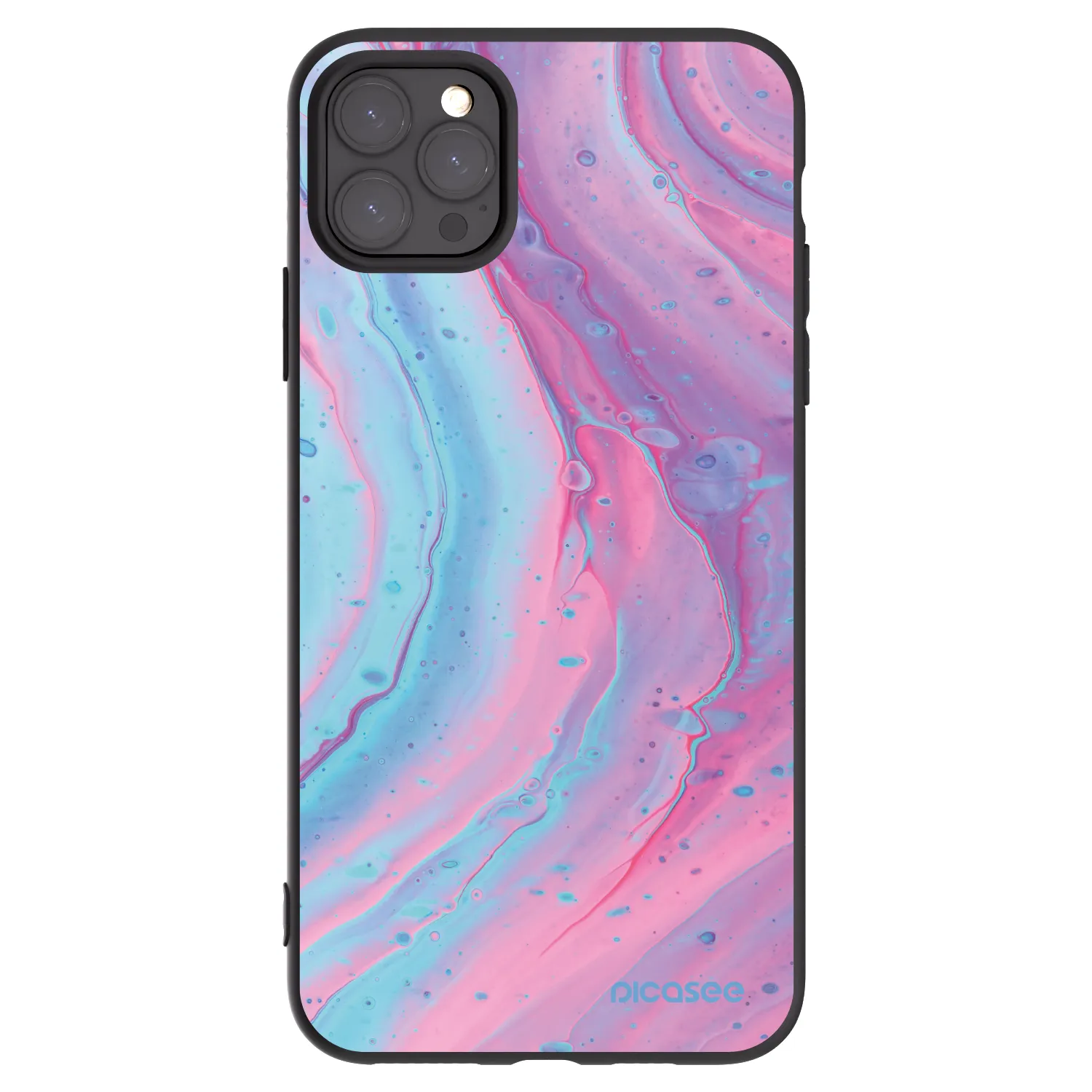 Picasee silikonový černý obal pro Apple iPhone 11 Pro Max - Pink liquid