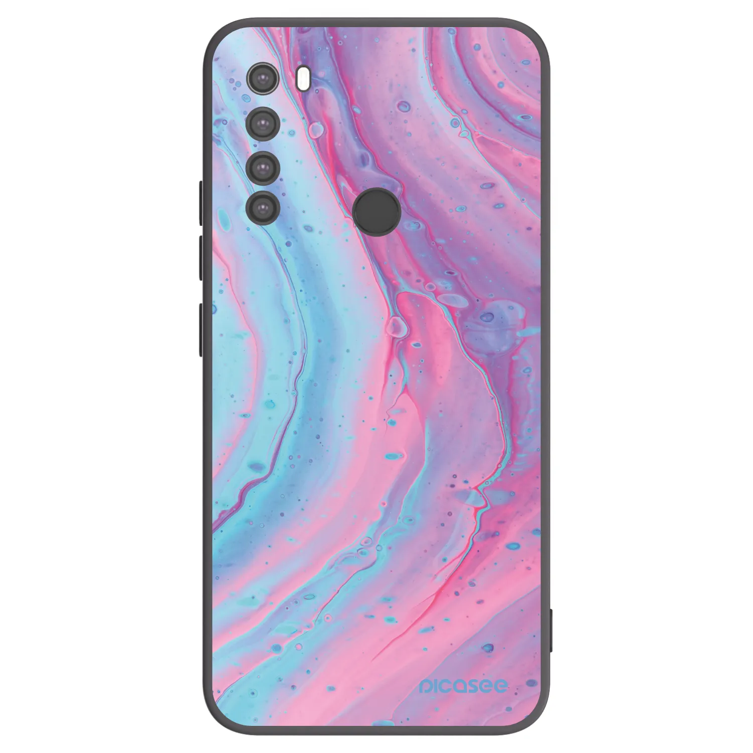 Picasee silikonový černý obal pro Xiaomi Redmi Note 8 - Pink liquid