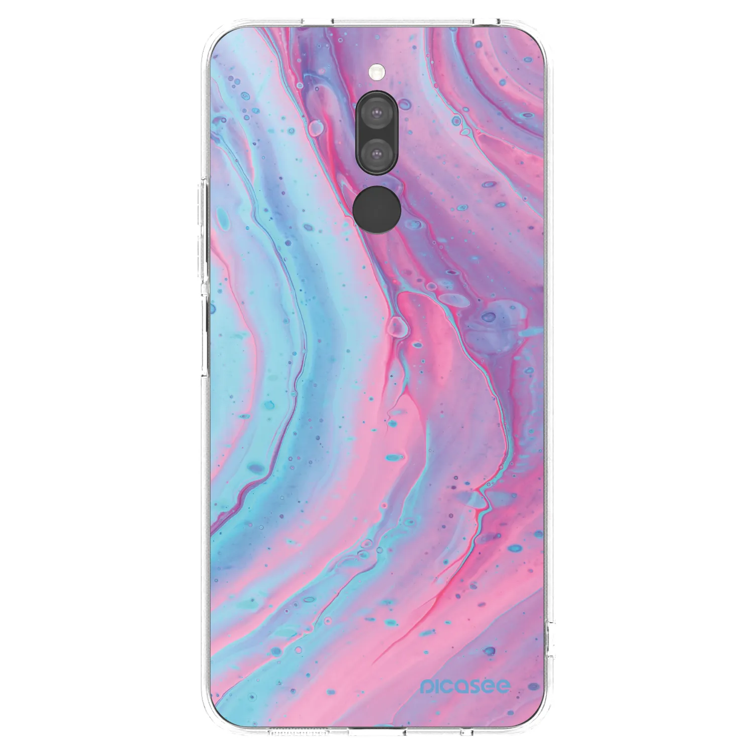 Picasee silikonový průhledný obal pro Xiaomi Redmi 8 - Pink liquid